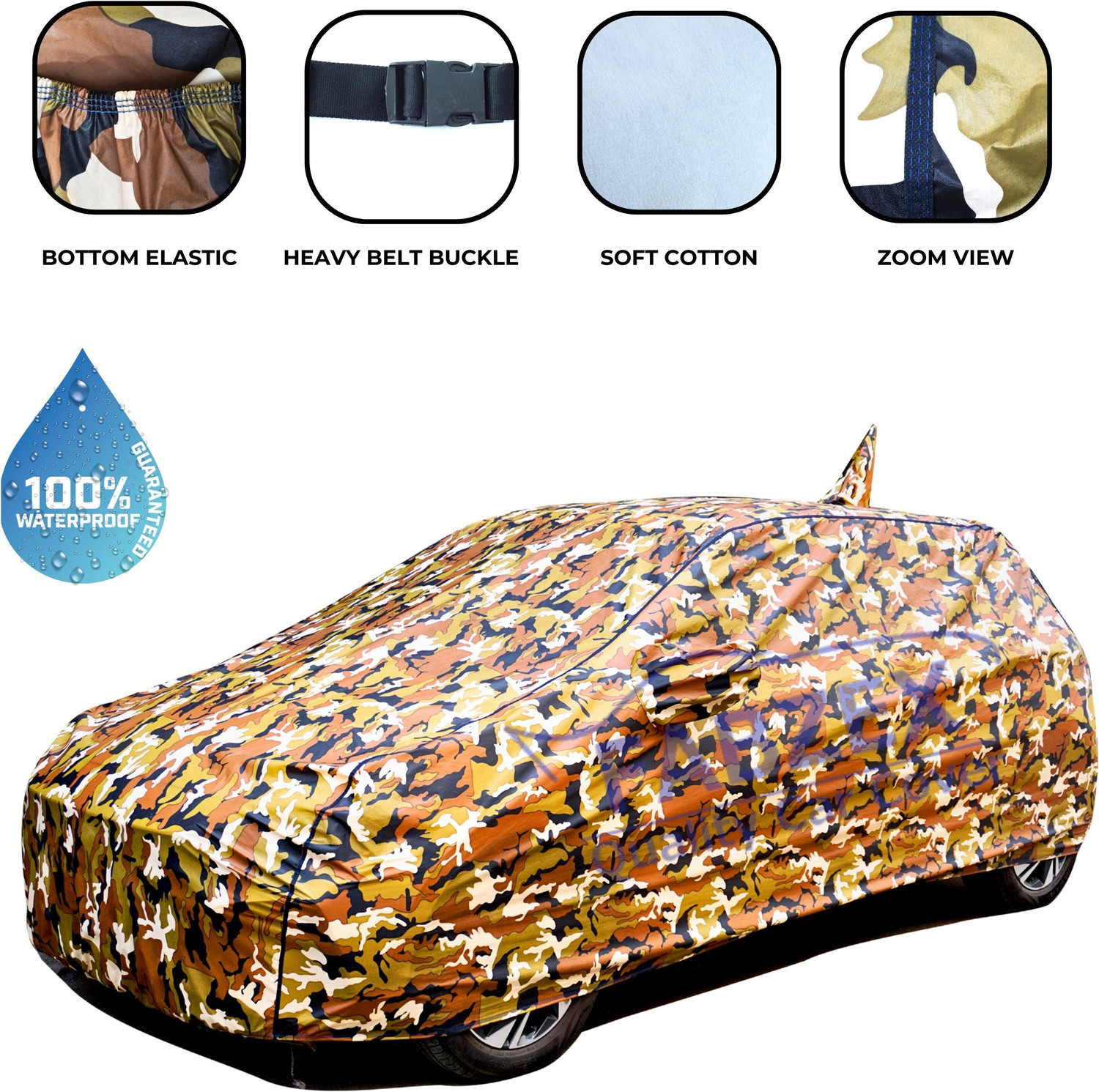 Image of FABZEX Car Cover For Hyundai Verna, Verna 1.5 CRDI Diesel, Verna 1.6 CRDI AT SX Option, Verna 1.6 CRDI SX Option, Verna 1.6 CRDi S, Verna CRDi 1.6 SX Option Diesel, Verna CRDi 1.4 E Diesel, Verna CRDi 1.6 AT SX Plus (With Mirror Pockets)