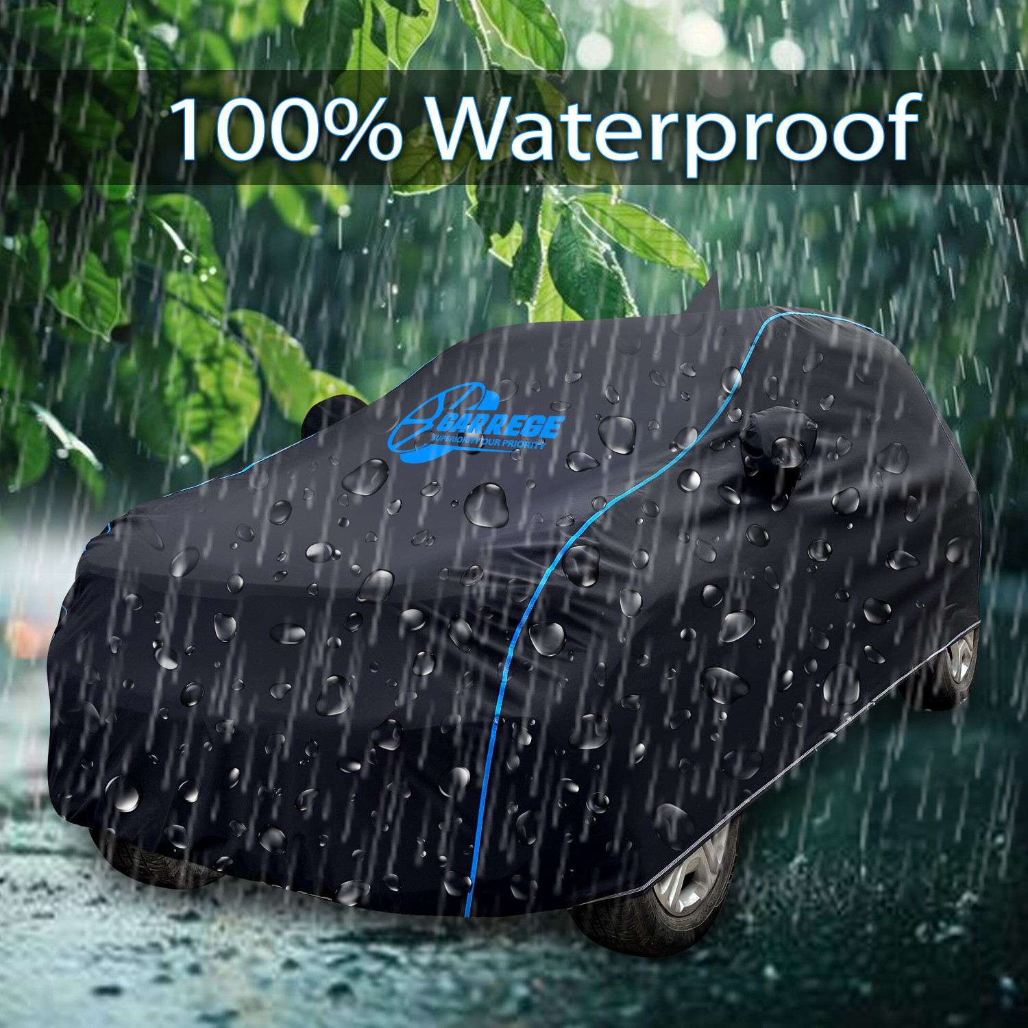 Image of GARREGE Car Cover For Maruti Brezza, Vitara Brezza, Vitara Brezza Facelift, Vitara Brezza LDi (With Mirror Pockets)