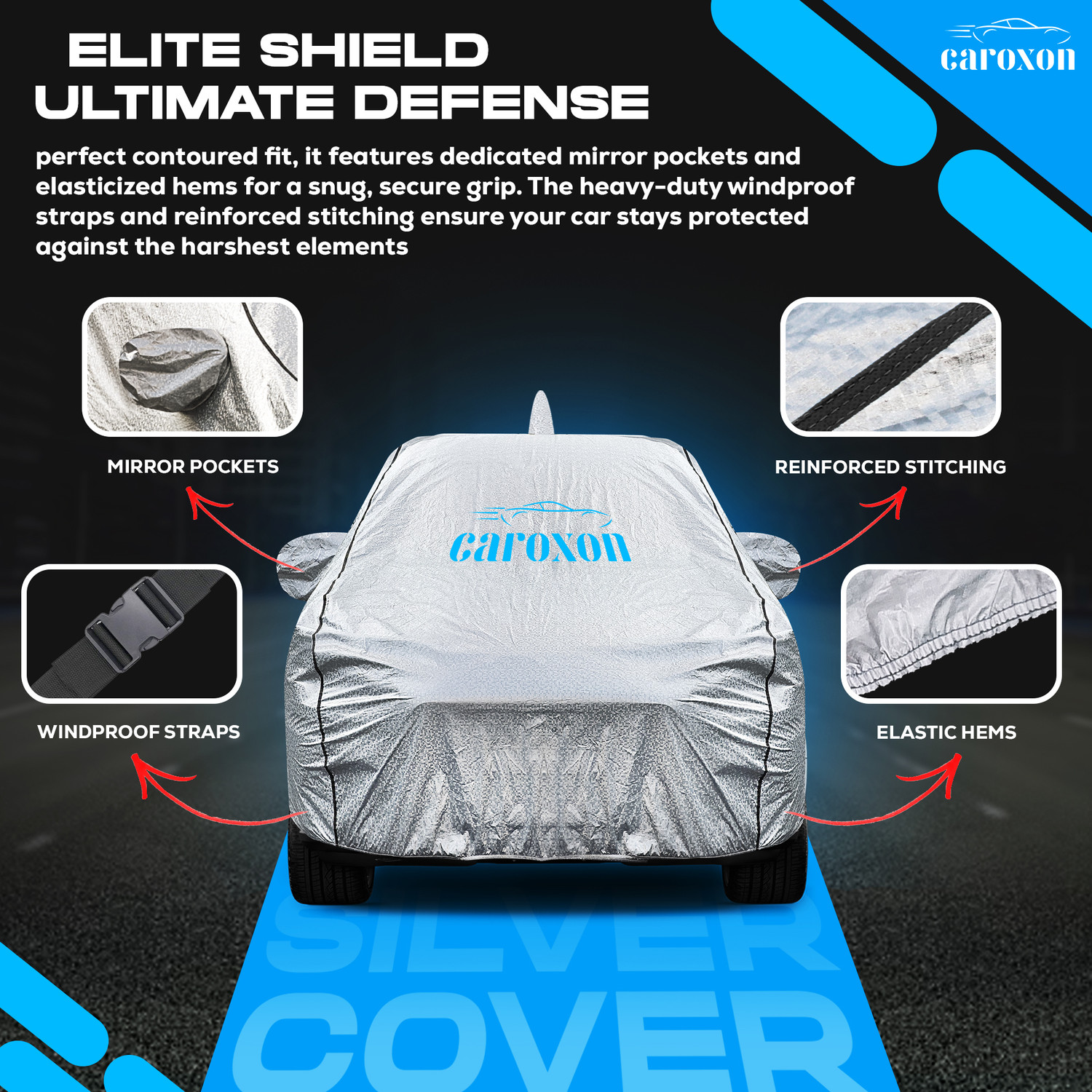 Image of CAROXON Car Cover For Nissan Kicks (With Mirror Pockets)