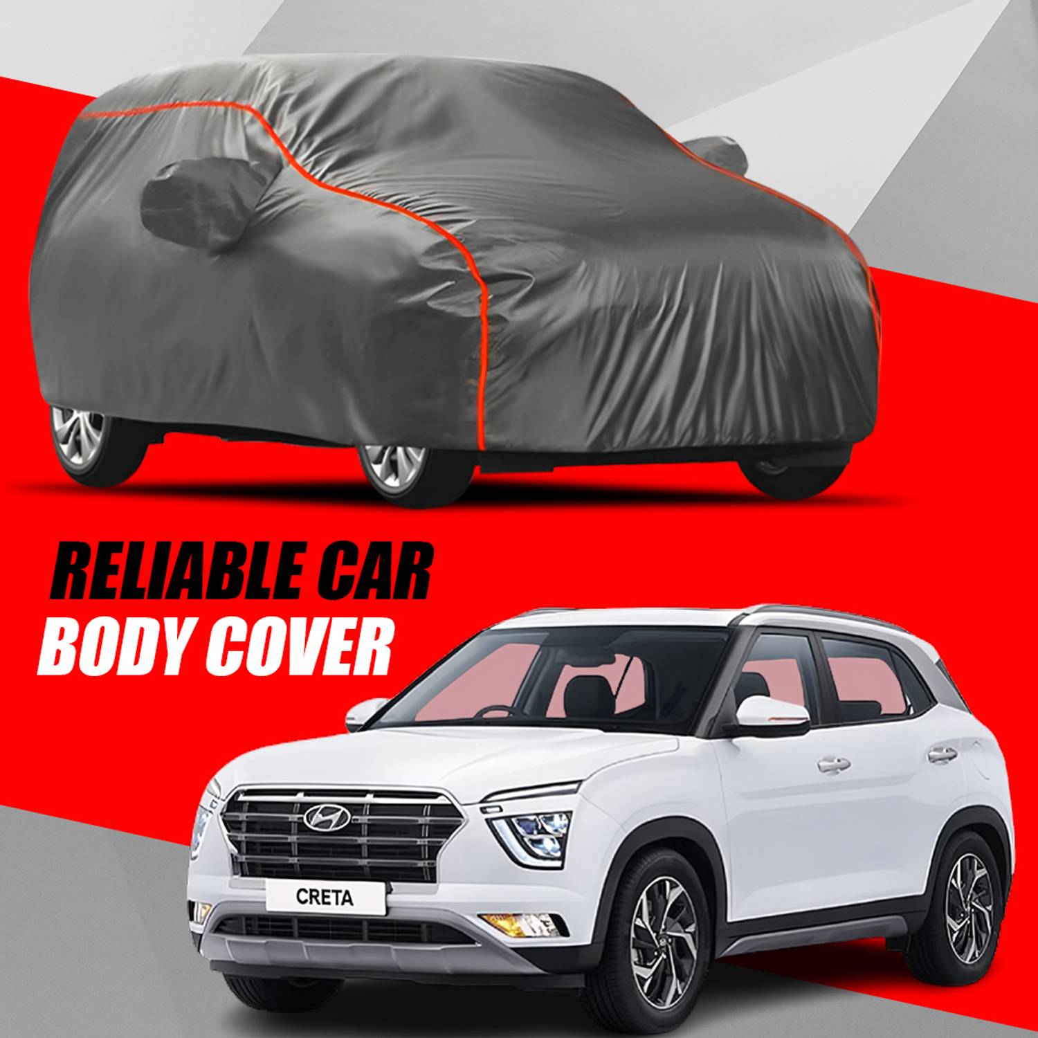 ALMICS Car Cover For Hyundai Creta (With Mirror Pockets)