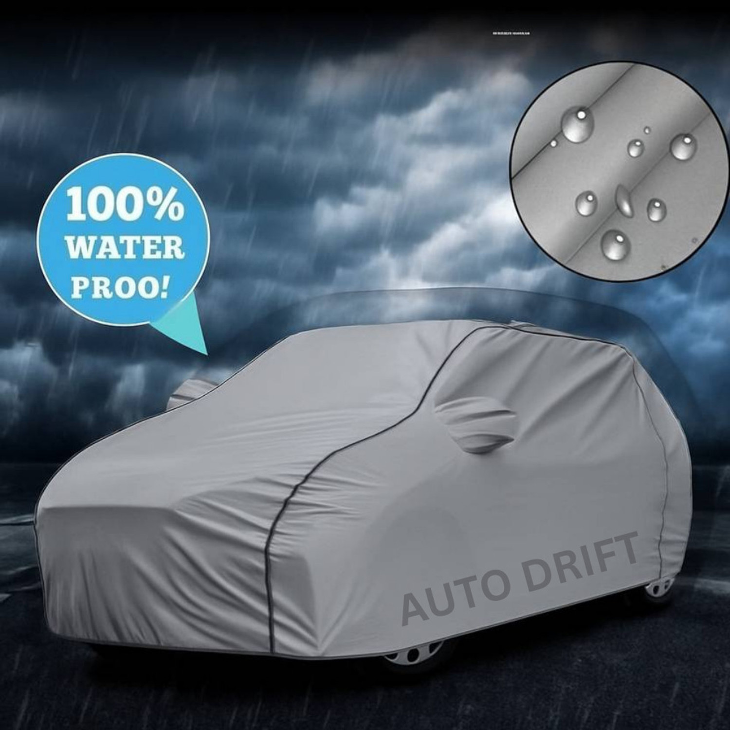 Image of Auto Drift Car Cover For Tata Nexon, Nexon 1.2 Revotron XE, Nexon 1.2 Revotron XM, Nexon 1.2 Revotron XMA, Nexon 1.2 Revotron XT, Nexon 1.2 Revotron XZ, Nexon 1.2 Revotron XZ Plus, Nexon 1.2 Revotron XZ Plus Dual Tone, Nexon 1.2 Revotron XZA Plus, Nexon 1.2 Revotron XZA Plus DualTone, Nexon 1.5 Revotorq XE, Nexon 1.5 Revotorq XM, Nexon 1.5 Revotorq XMA, Nexon 1.5 Revotorq XT, Nexon 1.5 Revotorq XZ, Nexon 1.5 Revotorq XZ Plus, Nexon 1.5 Revotorq XZ Plus Dual Tone, Nexon 1.5 Revotorq XZA Plus, Nexon 1.5 Revotorq XZA Plus DualTone, Nexon AMT, Nexon EV, Nexon EV XM, Nexon EV XZ Plus, Nexon EV XZ Plus LUX, Nexon Facelift, Nexon XE Diesel, Nexon XE Petrol, Nexon XM Diesel, Nexon XM Petrol, Nexon XMA AMT Diesel (With Mirror Pockets)