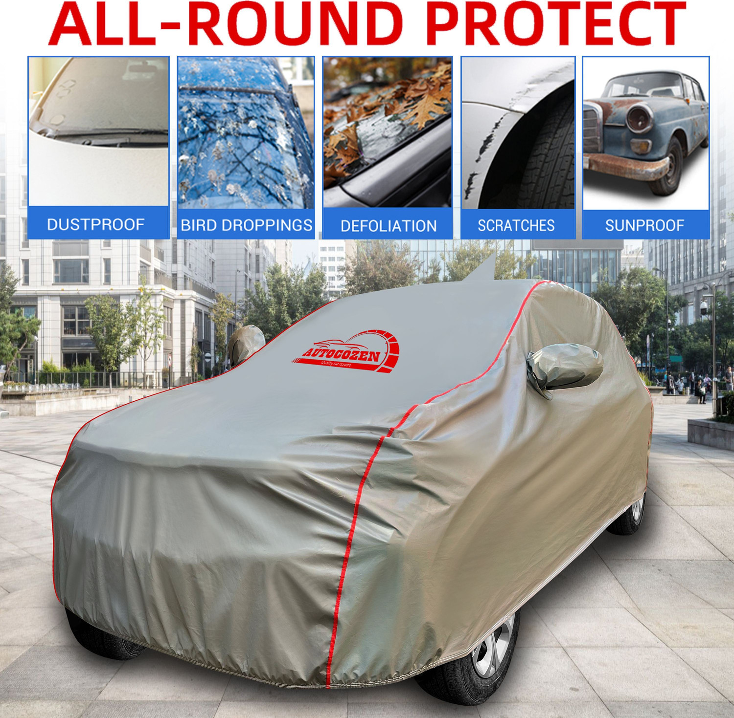 Image of AUTOCOZEN Car Cover For Tata Tigor EV (With Mirror Pockets)