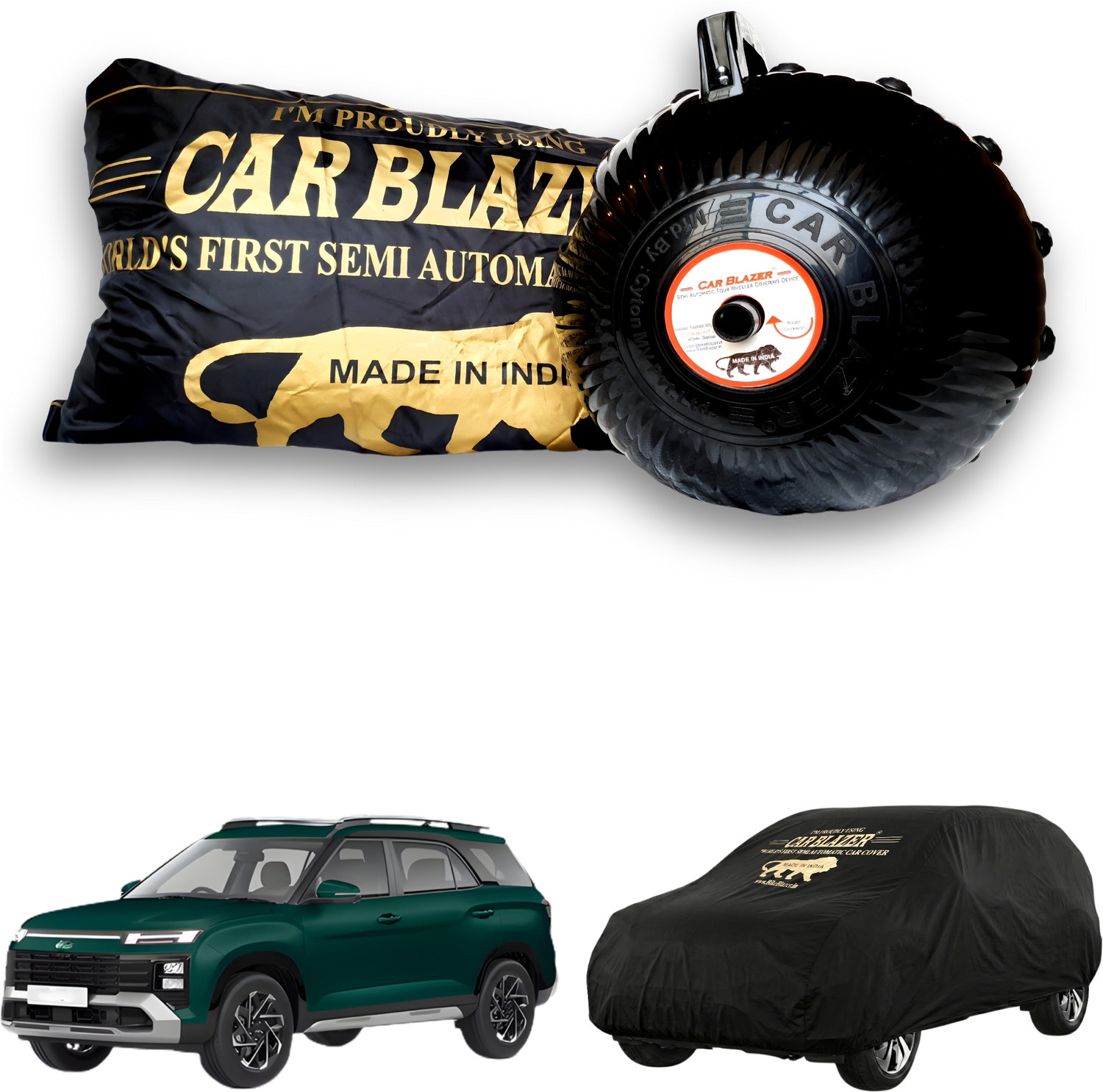 Image of CARBLAZER Car Cover For Hyundai Alcazar (Without Mirror Pockets)