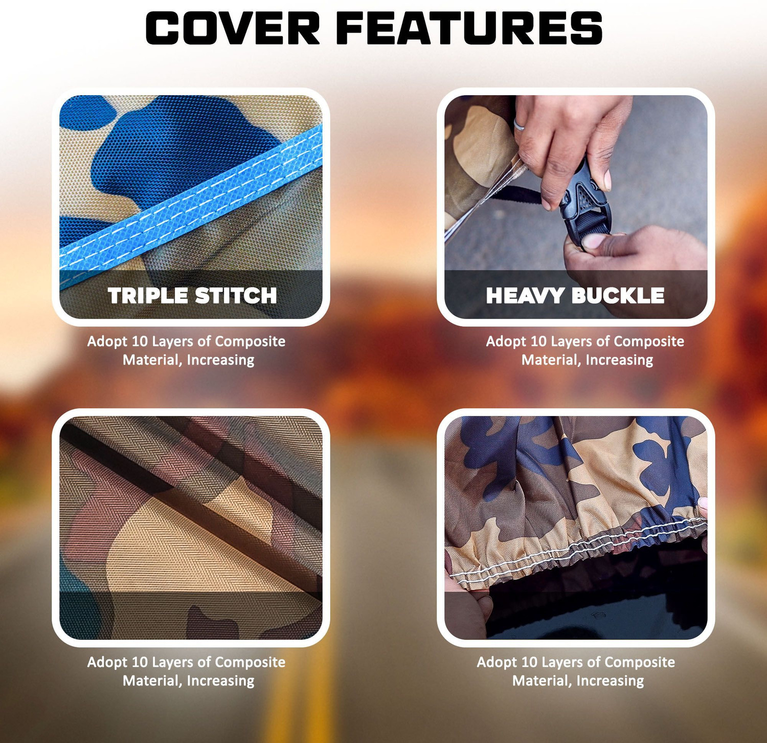 Image of AUTOMOZEXO Car Cover For Maruti Ertiga VXI (With Mirror Pockets)