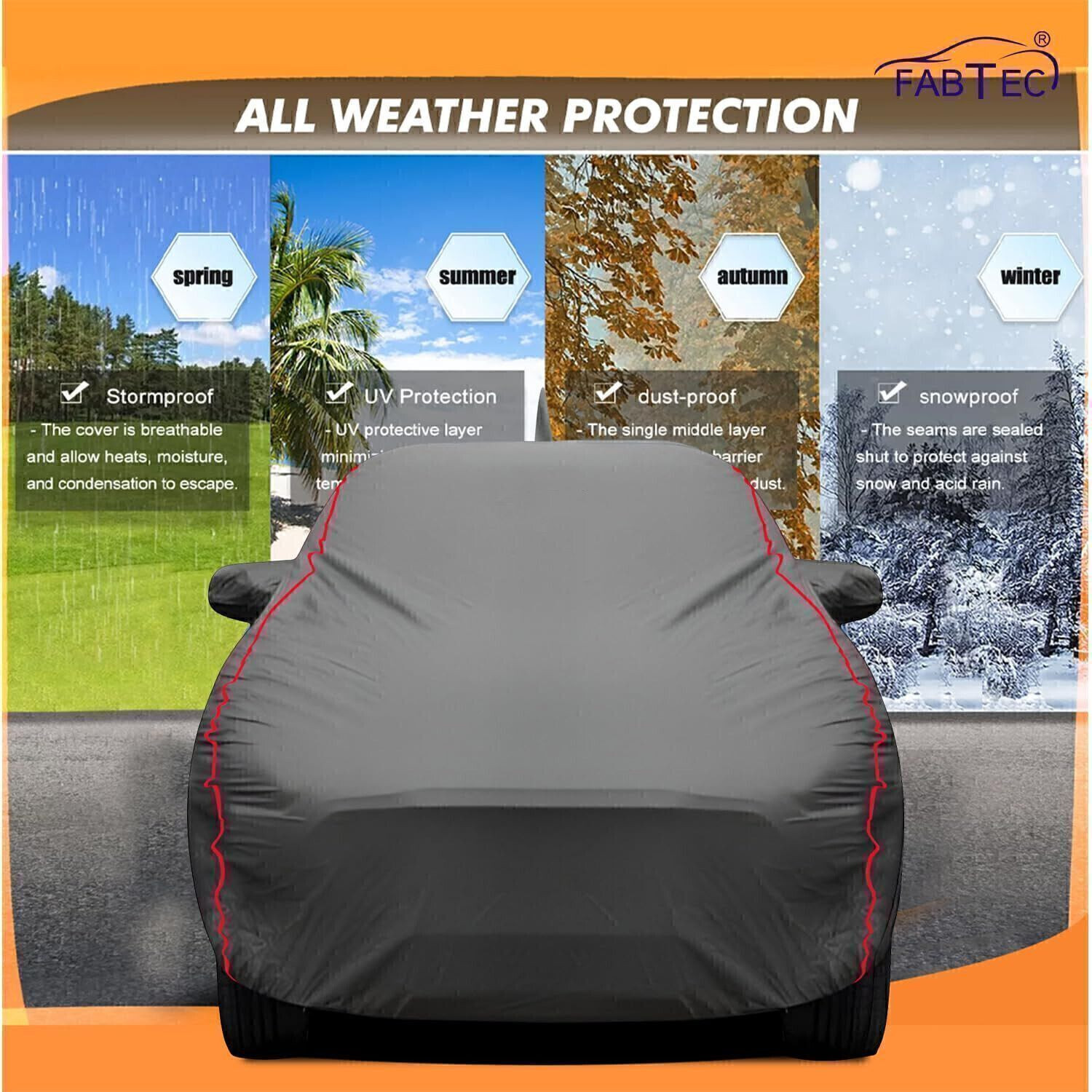 Image of FABTEC Car Cover For Hyundai Grand i10 (With Mirror Pockets)