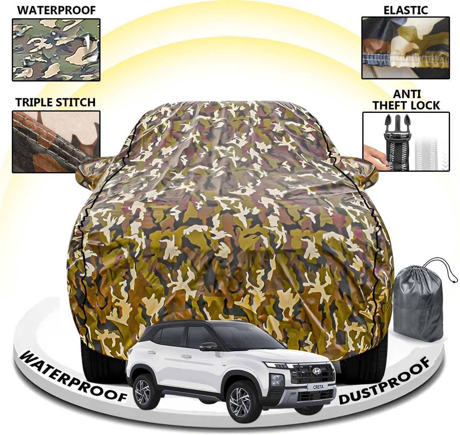 Image of CARZEX Car Cover For Volkswagen Virtus (With Mirror Pockets)