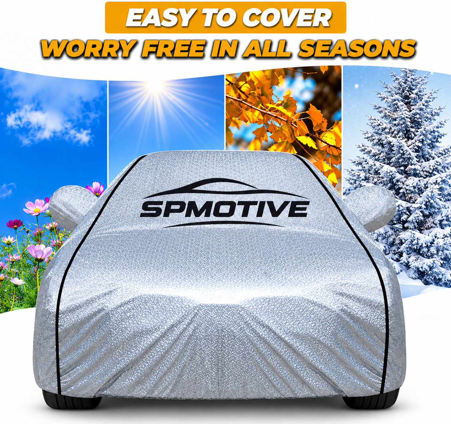 Image of SPMOTIVE Car Cover For Hyundai Verna Facelift (With Mirror Pockets)