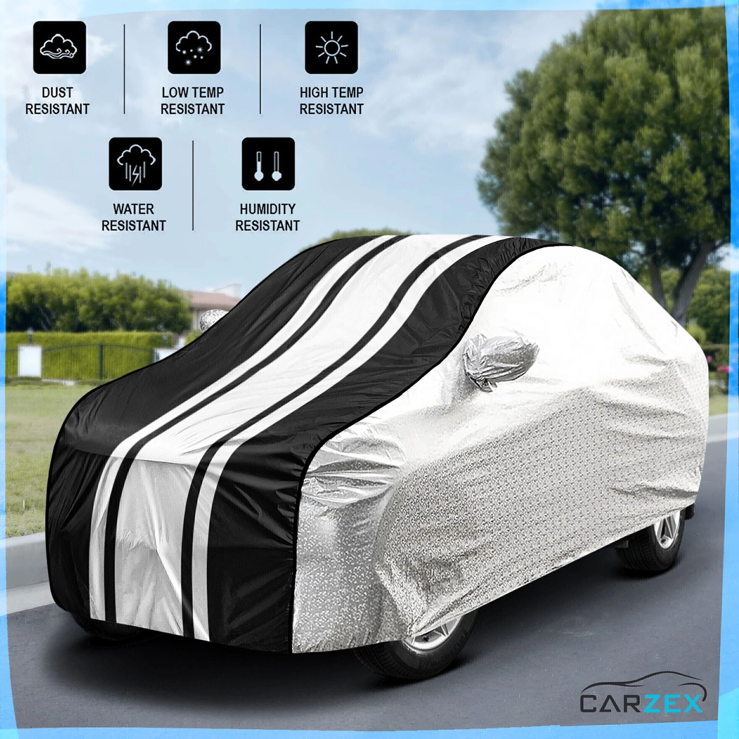 Image of CARZEX Car Cover For Skoda Slavia (With Mirror Pockets)