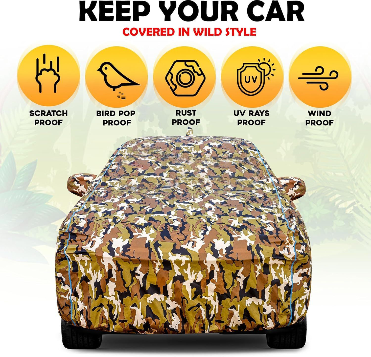 Image of TAXZONE Car Cover For Maruti, Maruti Suzuki Swift, Swift Hybrid, Swift LDI, Swift LXI, Swift VDI, Swift VXI (With Mirror Pockets)