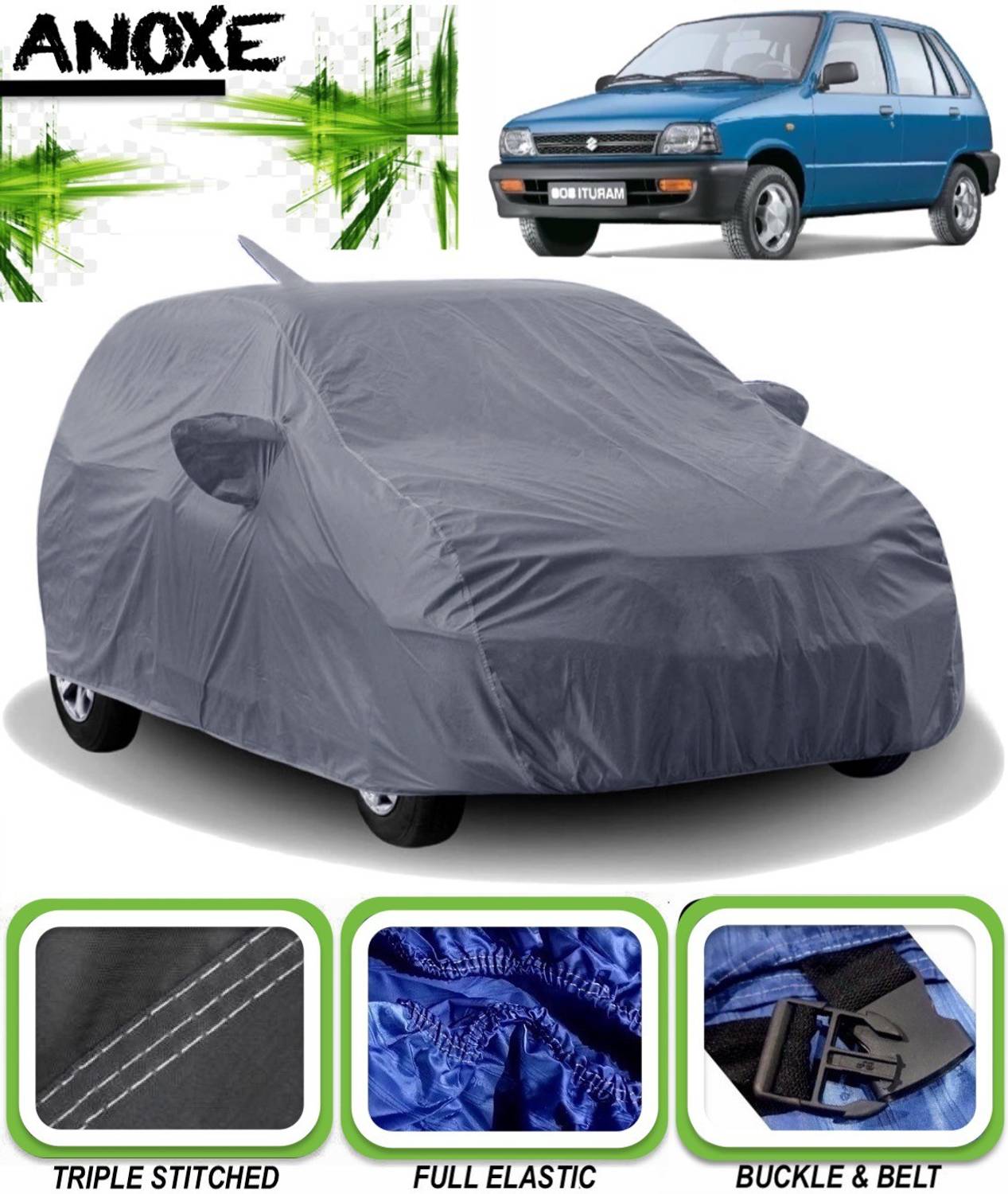 ANOXE Car Cover For Maruti Suzuki 800 (With Mirror Pockets)