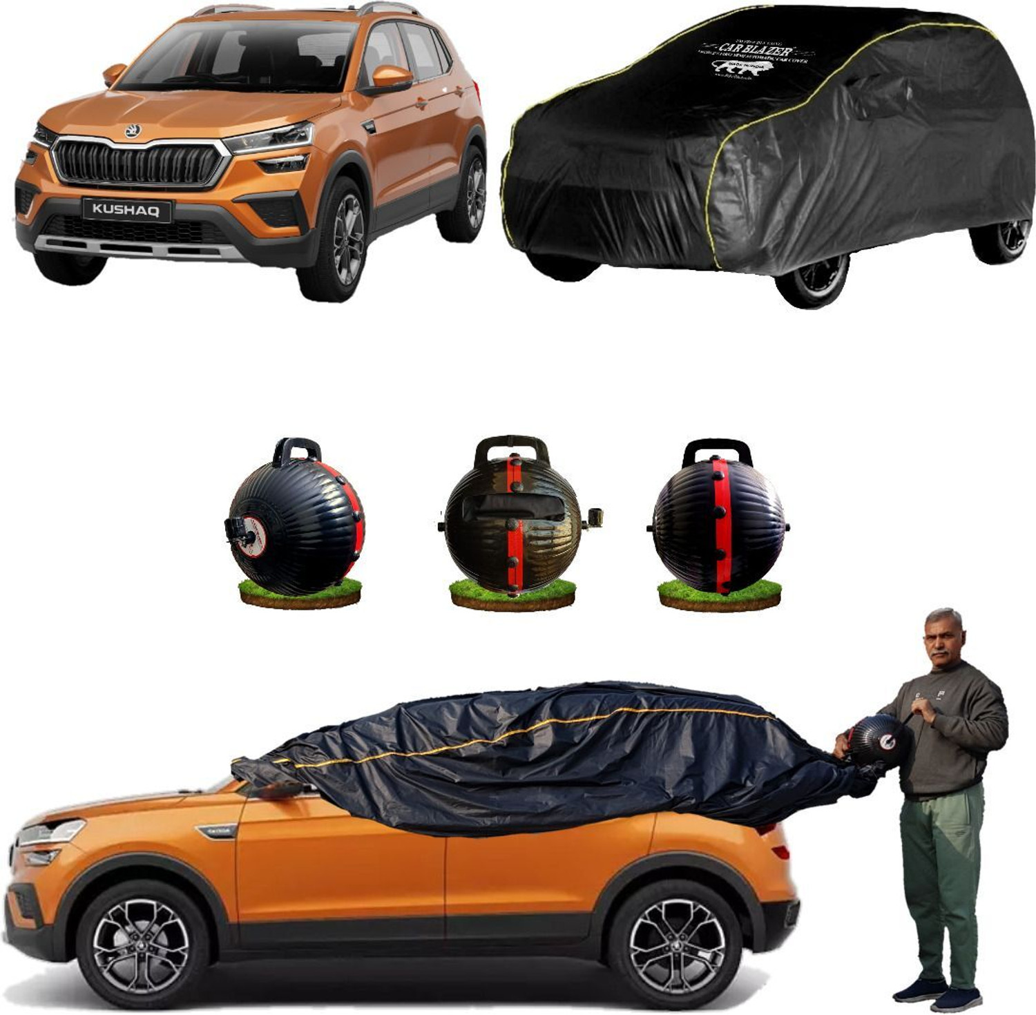 Image of CARBLAZER Car Cover For Skoda Kushaq (Without Mirror Pockets)