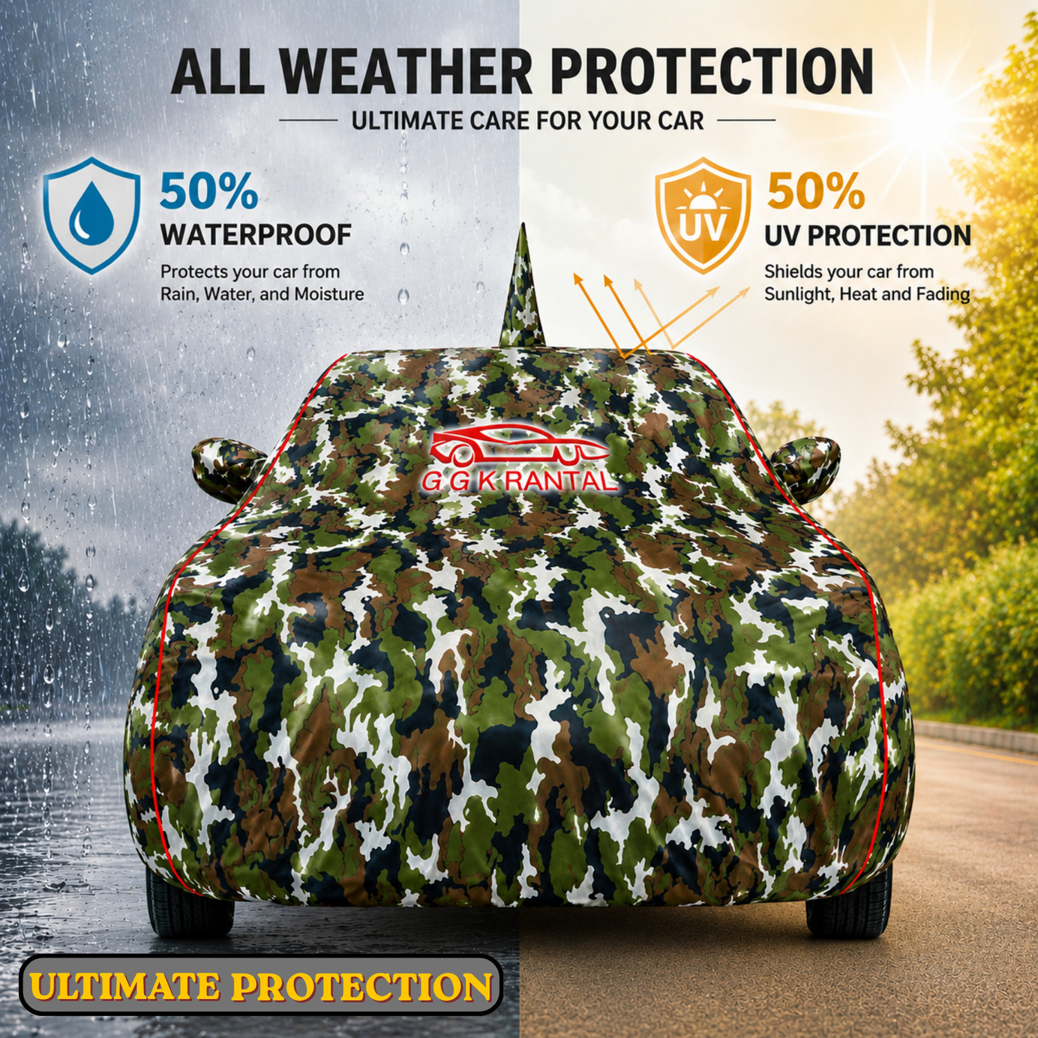Image of G G K RANTAL Car Cover For Toyota Innova Hycross (With Mirror Pockets)