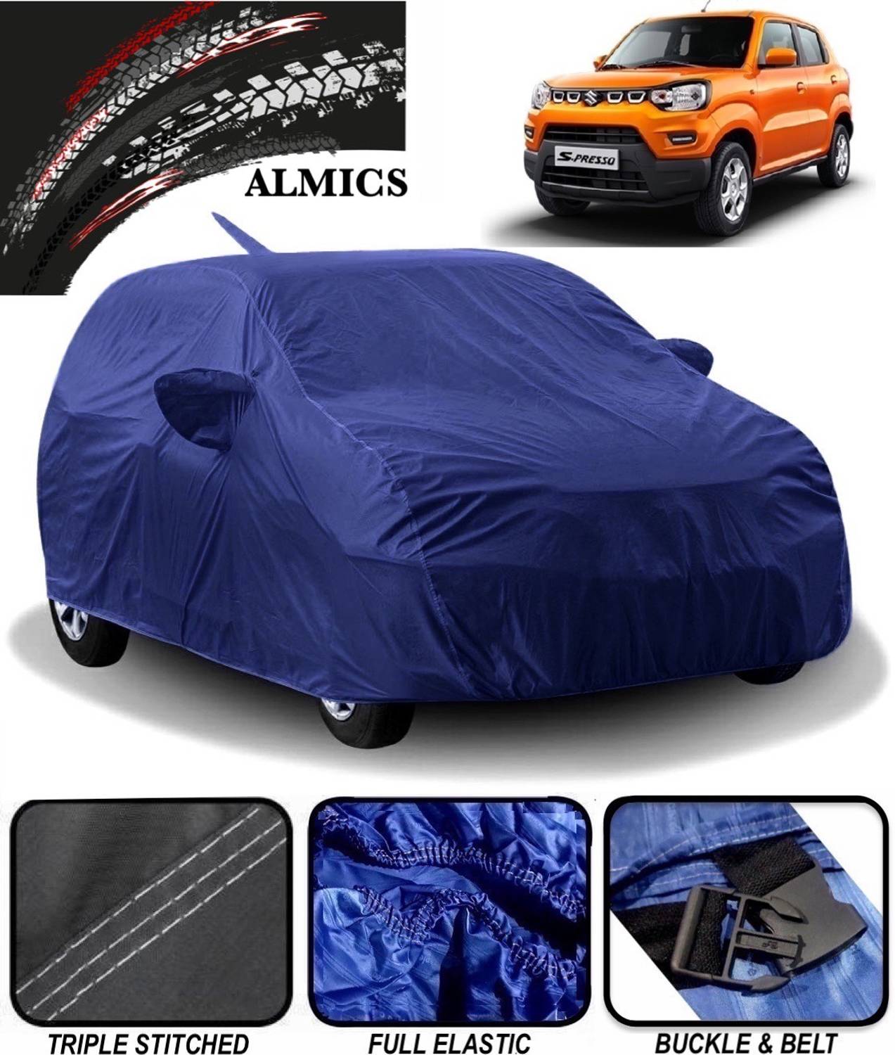 ALMICS Car Cover For Maruti Suzuki S-Presso (With Mirror Pockets)