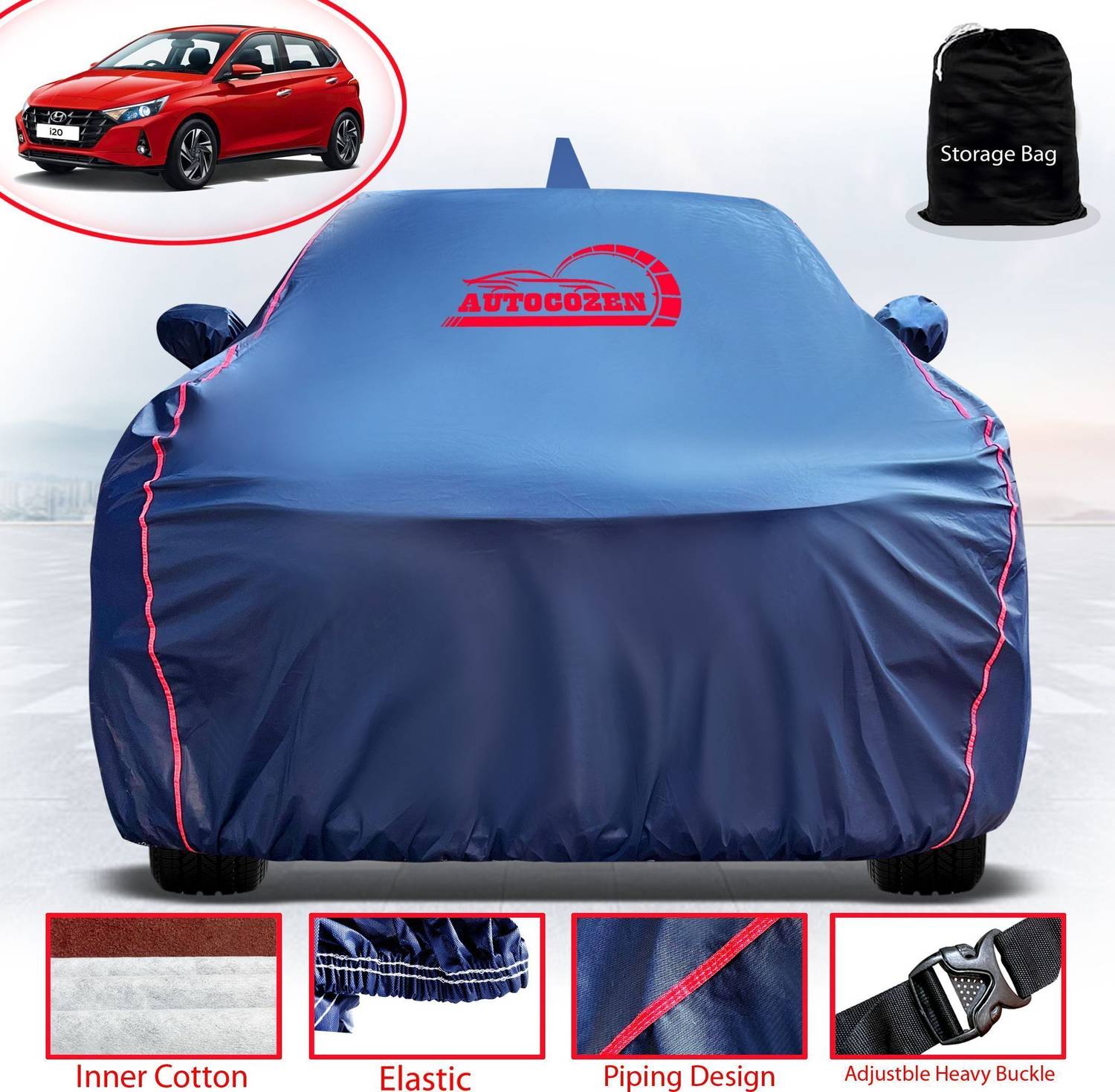 AUTOCOZEN WATERPROOF Car Cover For Hyundai i20 Active 1.2 (With Mirror Pockets)