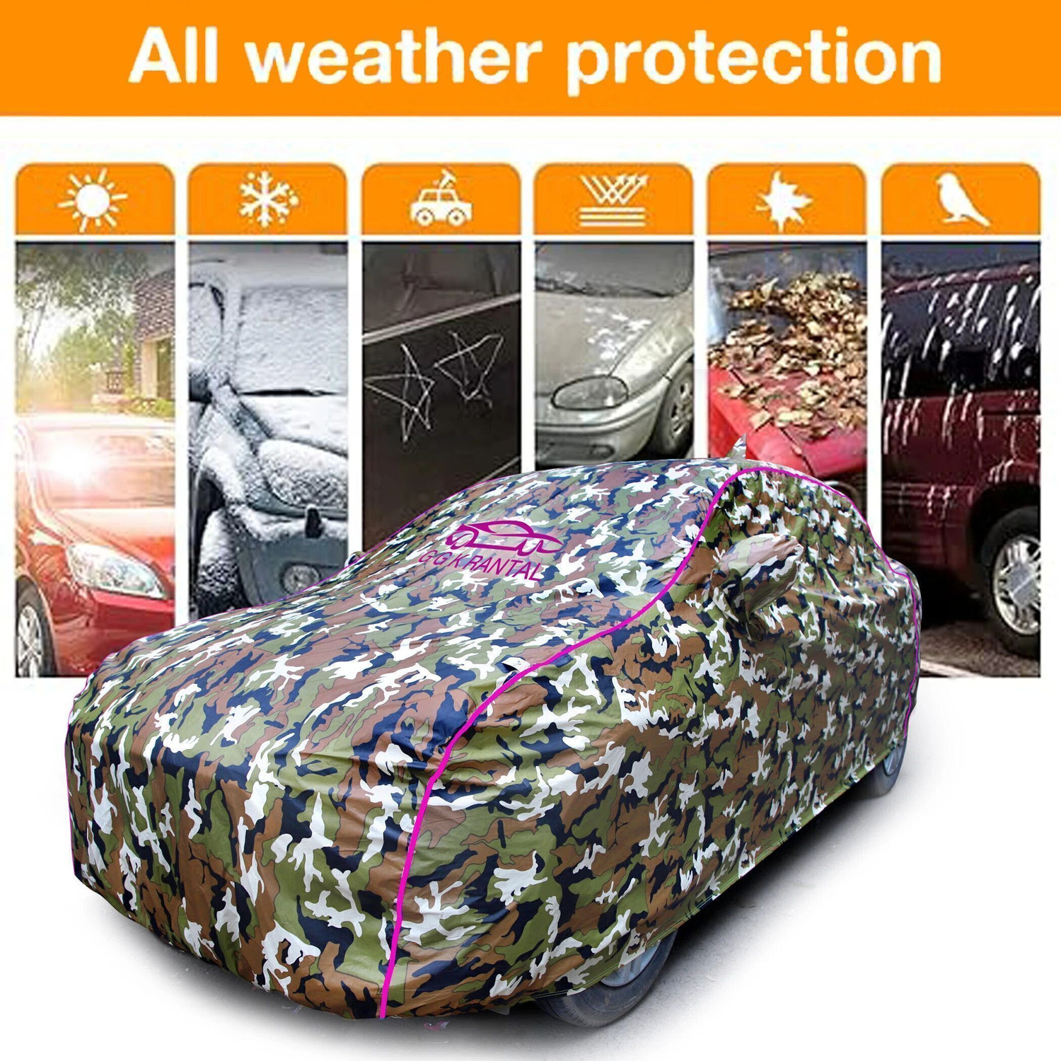 Image of G G K RANTAL Car Cover For Tata Nexon, Nexon AMT, Nexon EV XM, Nexon Facelift, Nexon XZ Plus Diesel, Nexon 1.2 Revotron XZ (With Mirror Pockets)
