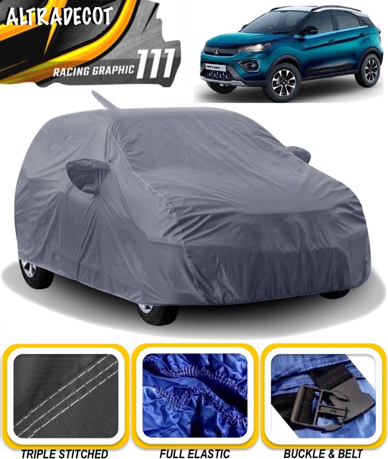 ALTRADECOT Car Cover For Tata Nexon EV (With Mirror Pockets)