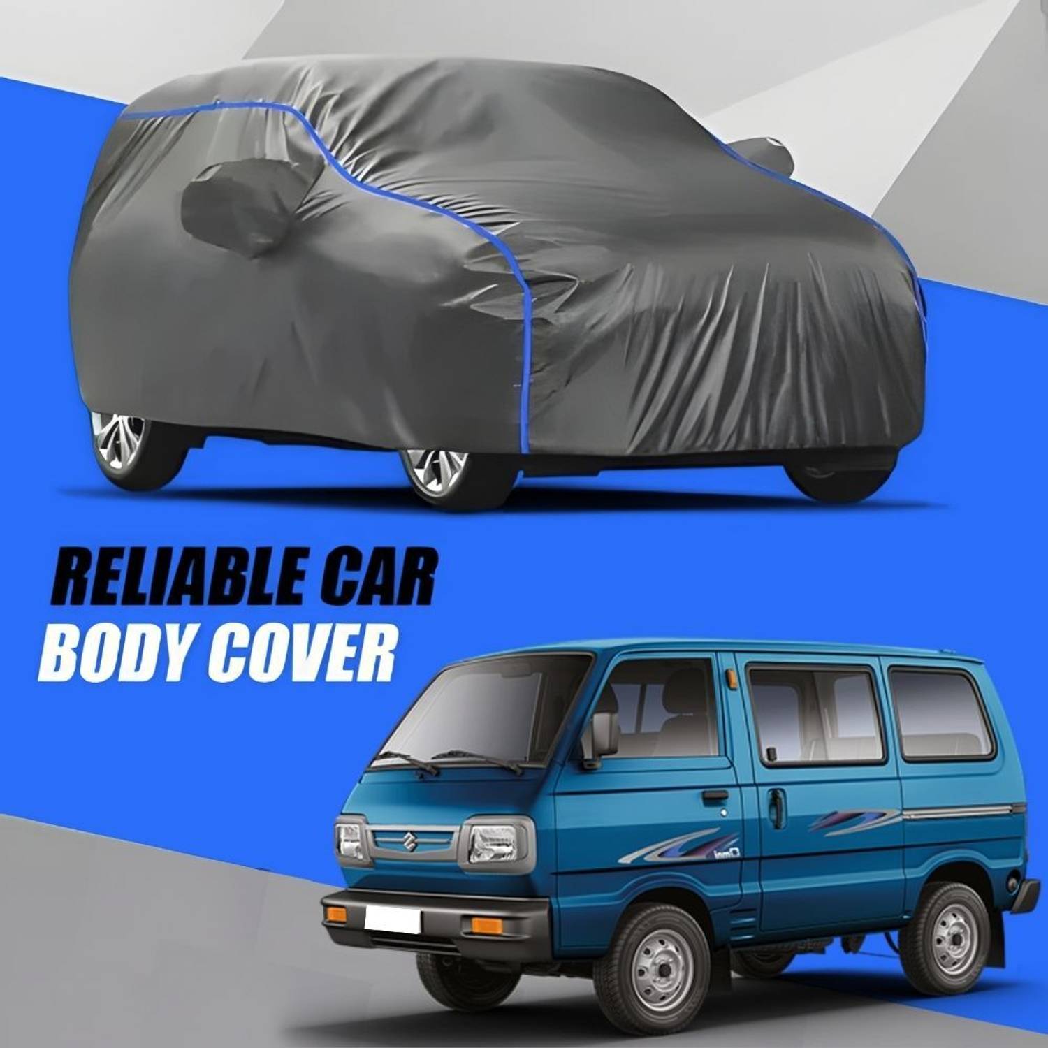 Amikan Car Cover For Maruti Omni, Omni Van, Universal For Car (With Mirror Pockets)