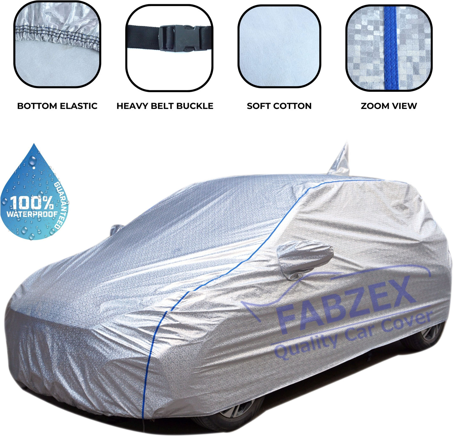 Image of FABZEX Car Cover For Hyundai Creta 1.4 CRDi S (With Mirror Pockets)