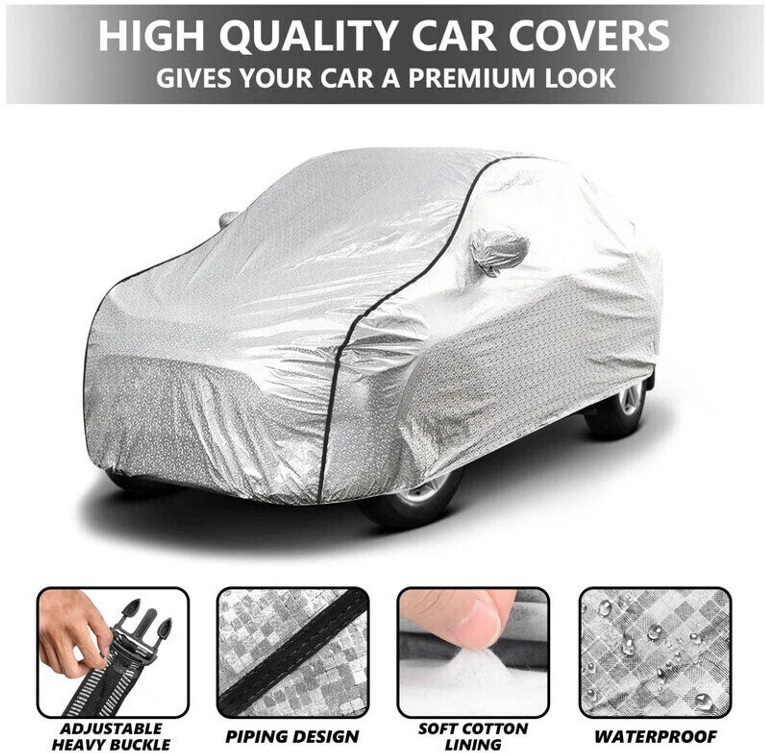 Image of KRONIX PVT LTD Car Cover For Renault Kwid, Kwid 1.0 RXL 02 Anniversary Edition, Kwid 1.0 RXT 02 Anniversary Edition, Kwid 1.0 RXT AMT Opt Petrol, Kwid 1.0 RXT AMT Petrol, Kwid 1.0 RXT Opt Petrol, Kwid 1.0 RXT Optional, Kwid 1.0 RXT Petrol, Kwid AMT, Kwid AMT RXL, Kwid CAPTAIN AMERICA 1.0 AMT (With Mirror Pockets)
