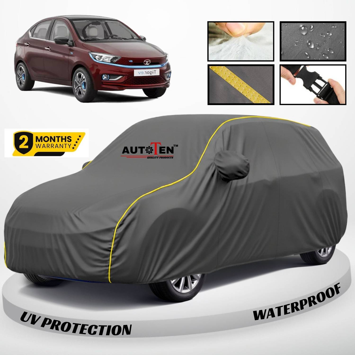 AutoTen Car Cover For Tata Tigor (With Mirror Pockets)