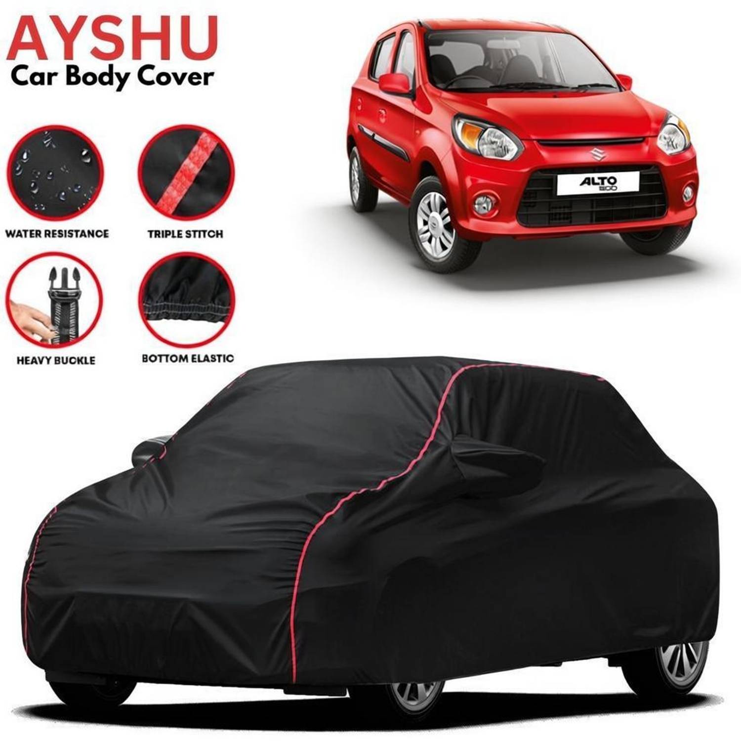 ACTIMO Car Cover For Maruti Suzuki Alto 800, Alto 800 CNG LX, Alto 800 CNG LXI Optional, Alto 800 LX (With Mirror Pockets)