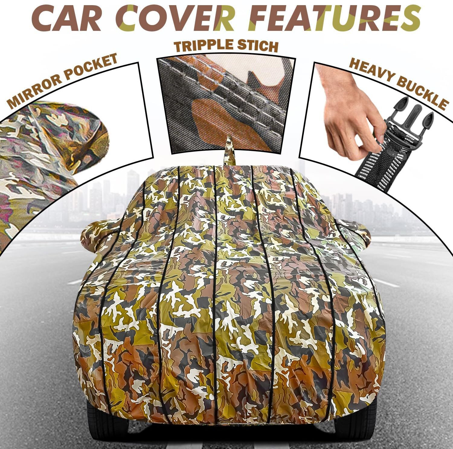 Image of FABTEC Car Cover For Hyundai Grand i10 (With Mirror Pockets)