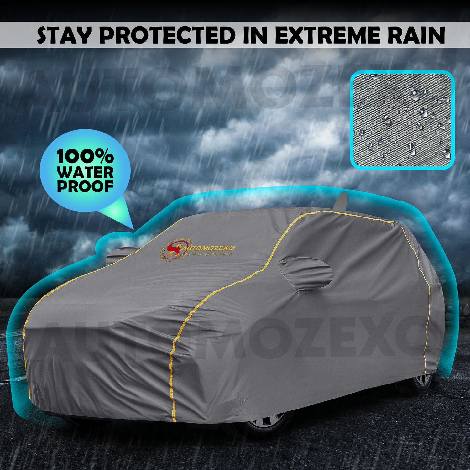 Image of AUTOMOZEXO Car Cover For Kia SELTOS (With Mirror Pockets)
