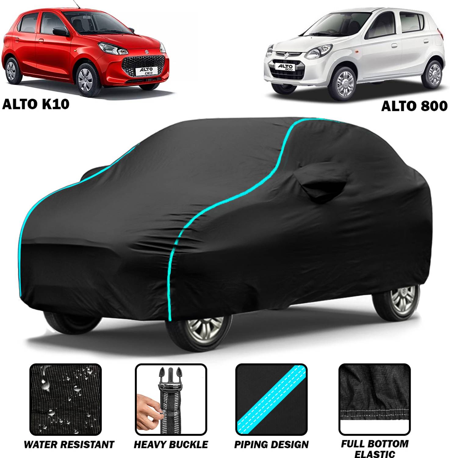 BOTAUTO Car Cover For Maruti Suzuki Alto, Alto 800, Universal For Car (With Mirror Pockets)