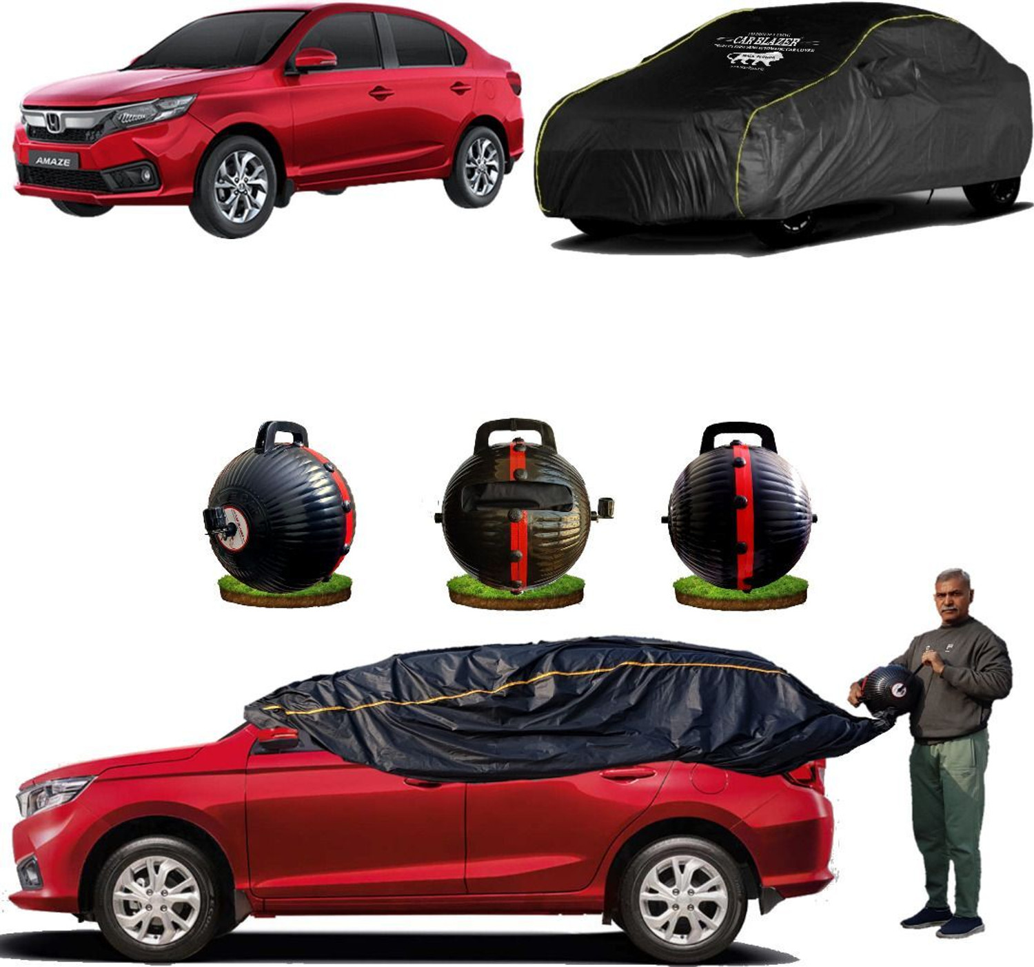 Image of CARBLAZER Car Cover For Honda Amaze (Without Mirror Pockets)