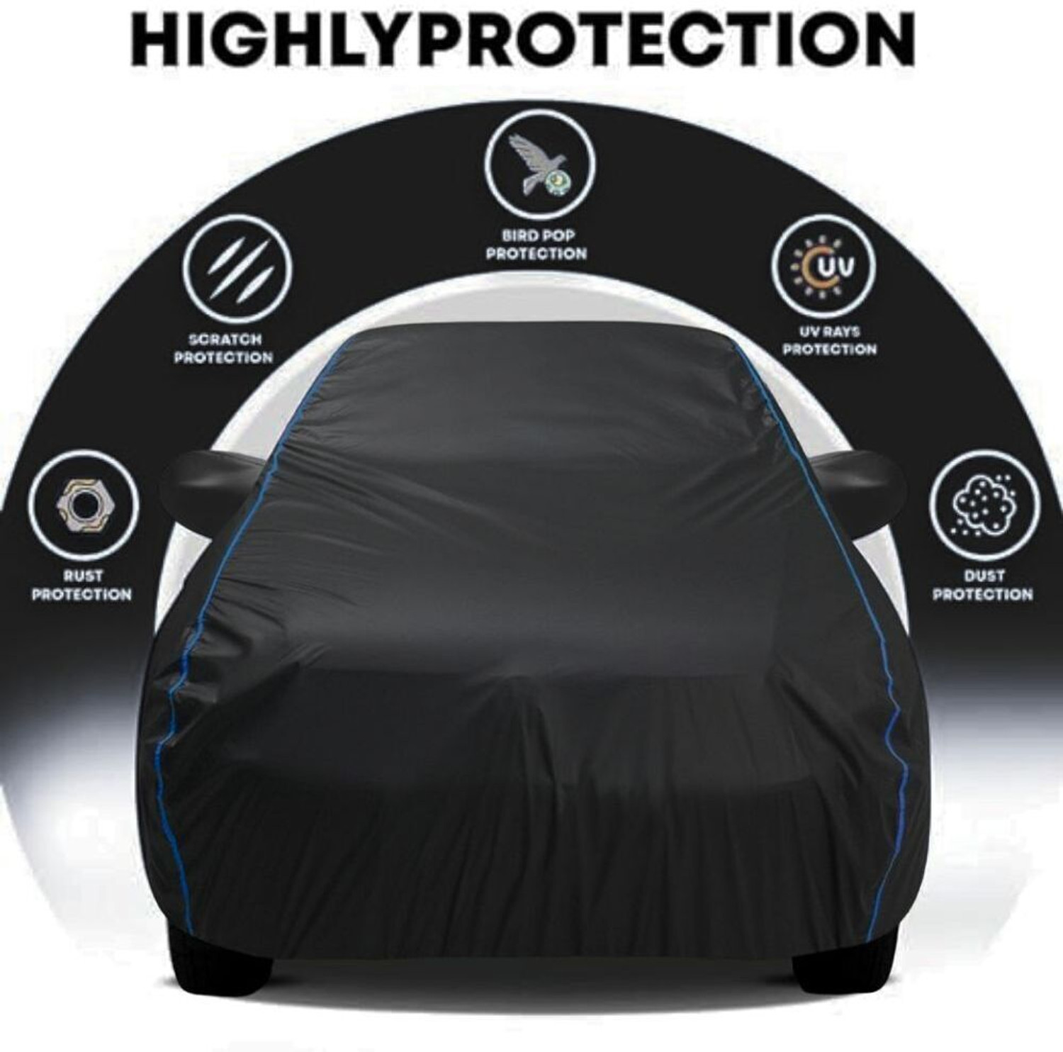 Image of ACTIMO Car Cover For Tata Tiago, Universal For Car (With Mirror Pockets)