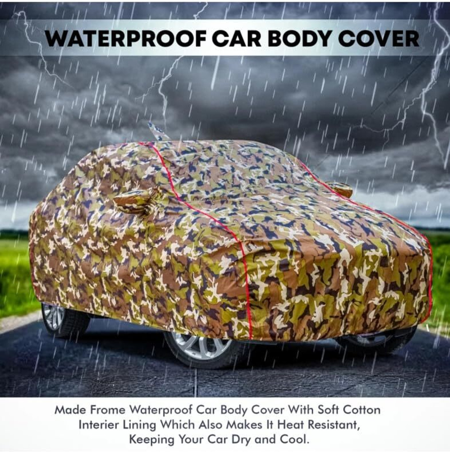 Image of Joyosfy Car Cover For Chevrolet Spark, Spark 1 LS, Spark 1.0 LT, Spark Nsplit, Spark Split, Spark Nsplit (With Mirror Pockets)
