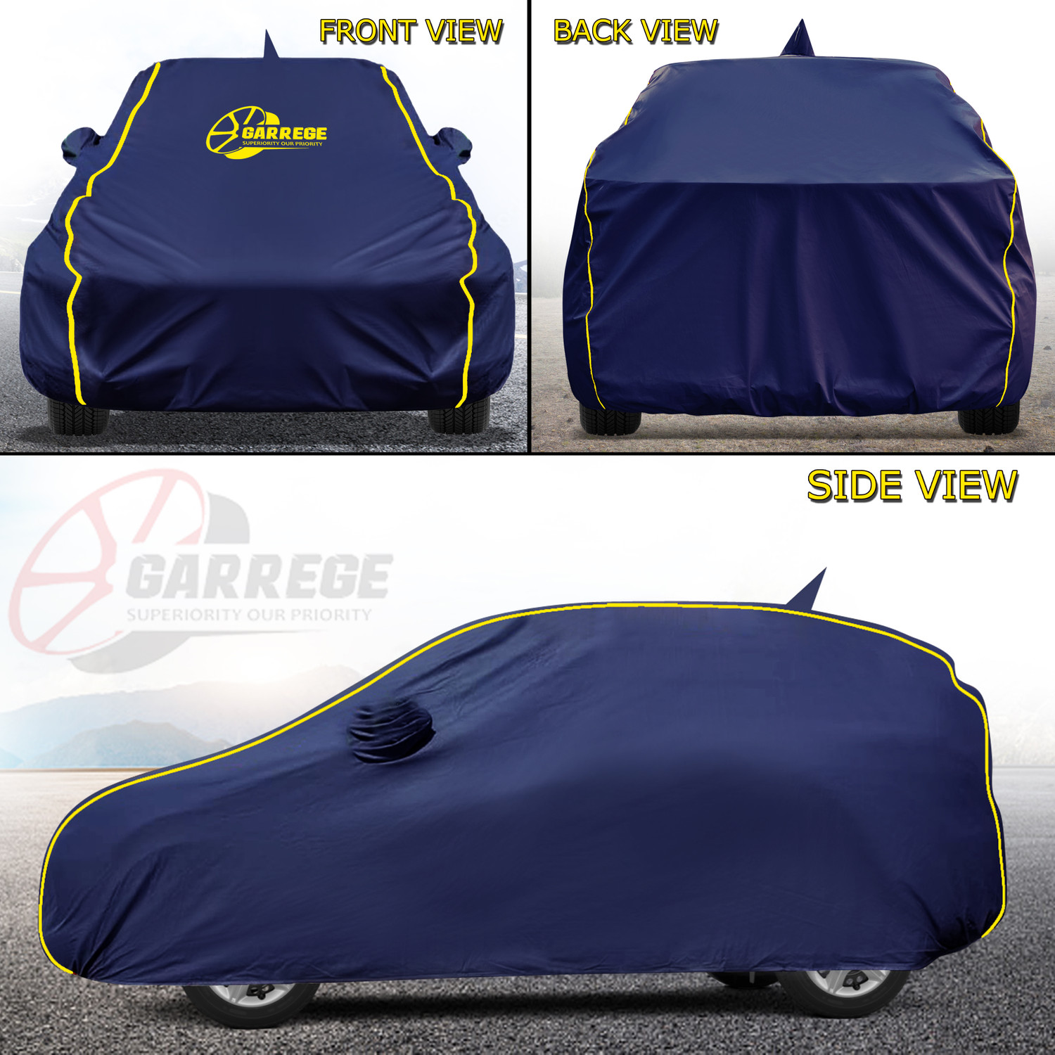 Image of GARREGE Car Cover For Tata Tigor (With Mirror Pockets)