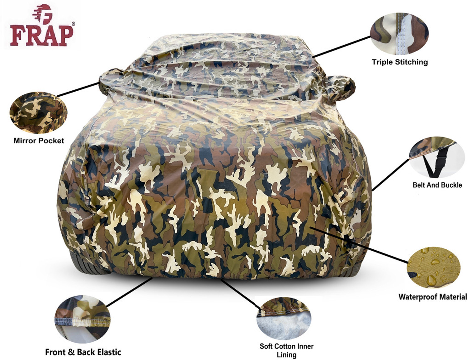 Image of Frap Car Cover For Maruti Suzuki Alto K10 (With Mirror Pockets)
