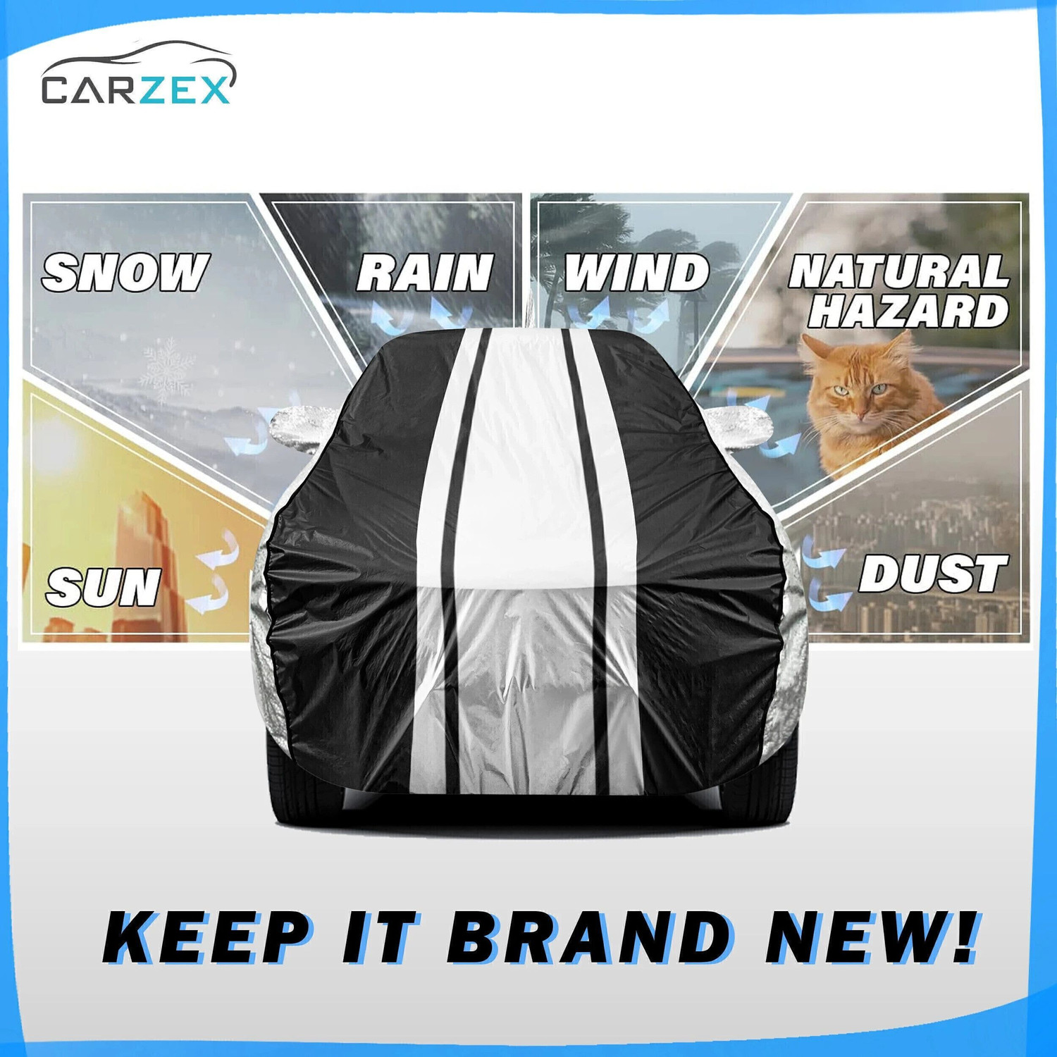 Image of CARZEX Car Cover For Skoda Rapid (With Mirror Pockets)