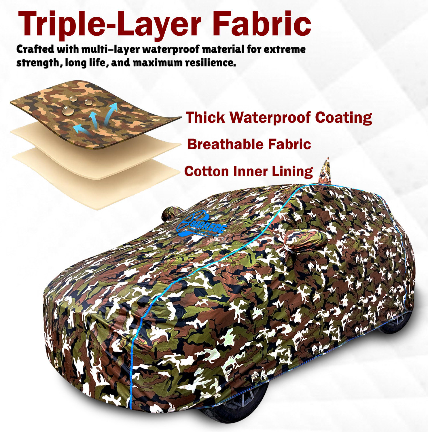 Image of GARREGE Car Cover For Hyundai Exter (With Mirror Pockets)