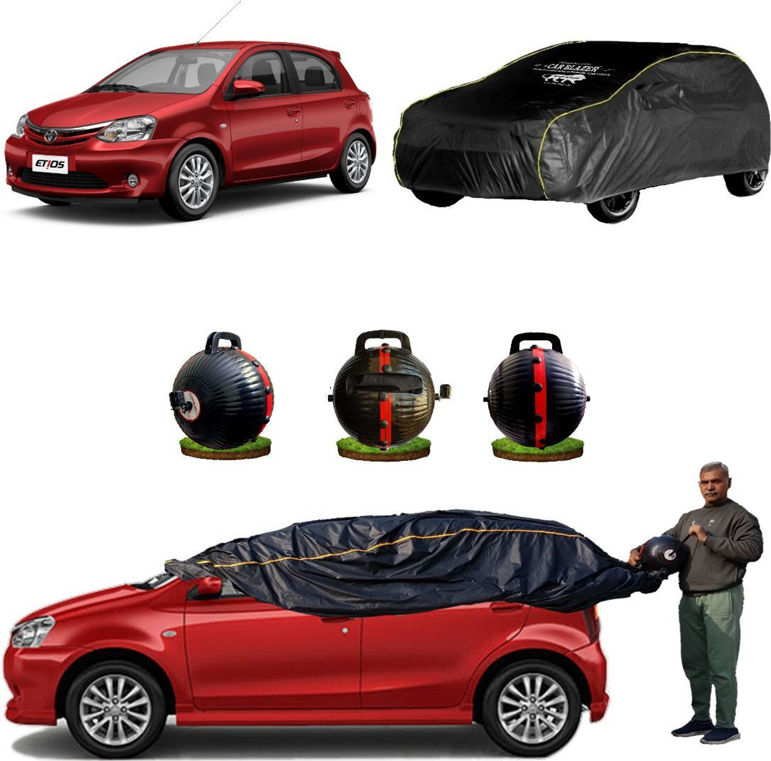 Image of CARBLAZER Car Cover For Toyota Etios (Without Mirror Pockets)