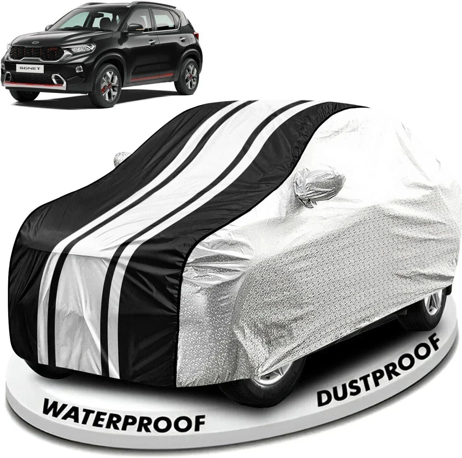Image of FABTEC Car Cover For Kia Sonet (With Mirror Pockets)