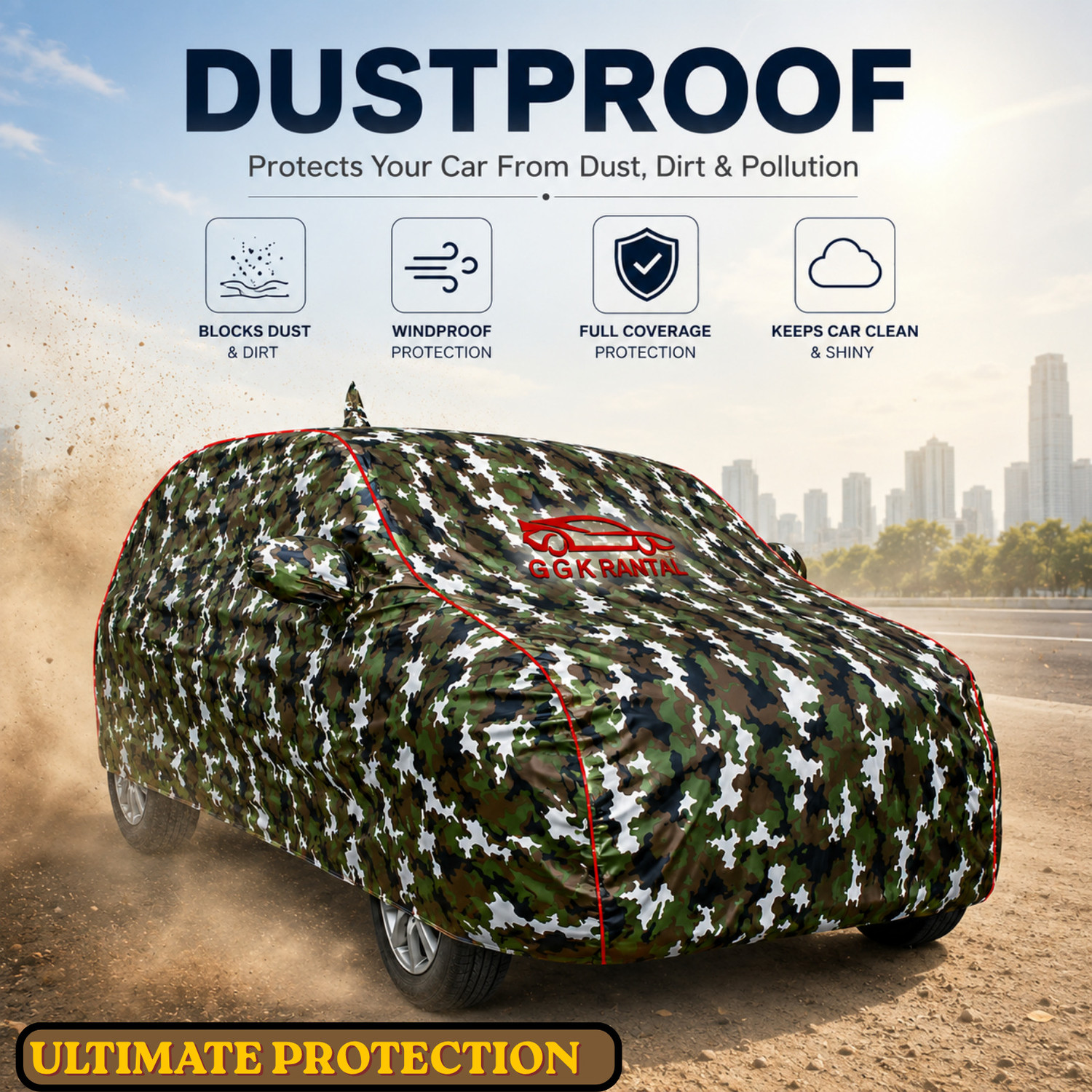 Image of G G K RANTAL Mahindra XUV 300, XUV300 W4 Diesel, XUV300 W6 Diesel, XUV300 W8 Diesel Body Cover (Multicolor, For 2020, 2021, 2022, 2023, 2024 Models)