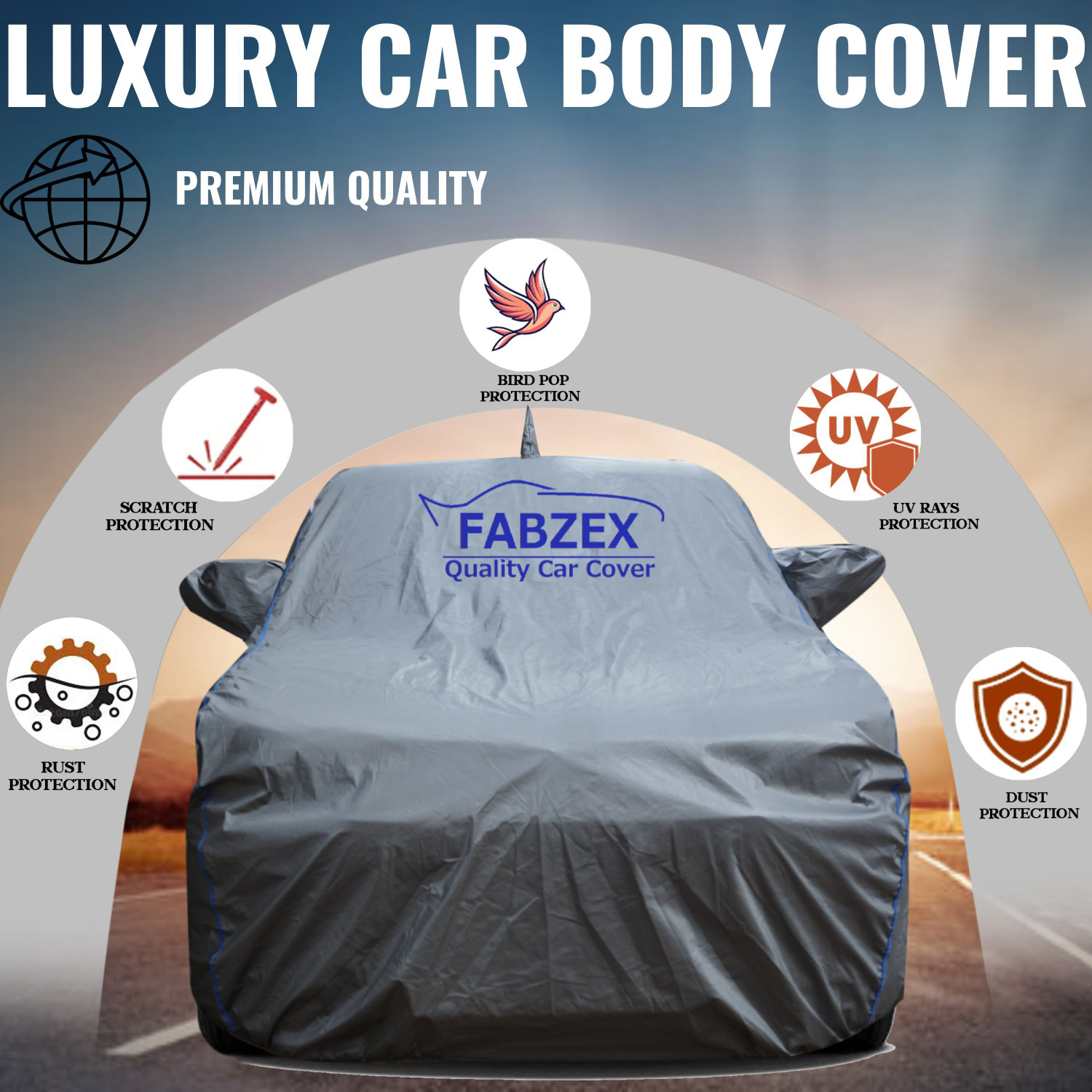 Image of FABZEX Car Cover For Hyundai i20 (With Mirror Pockets)