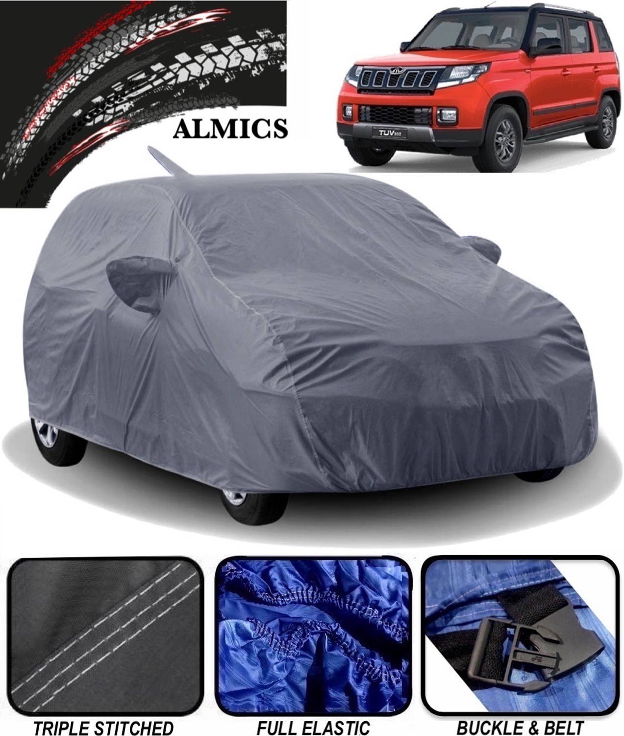 ALMICS Car Cover For Mahindra TUV300 (With Mirror Pockets)