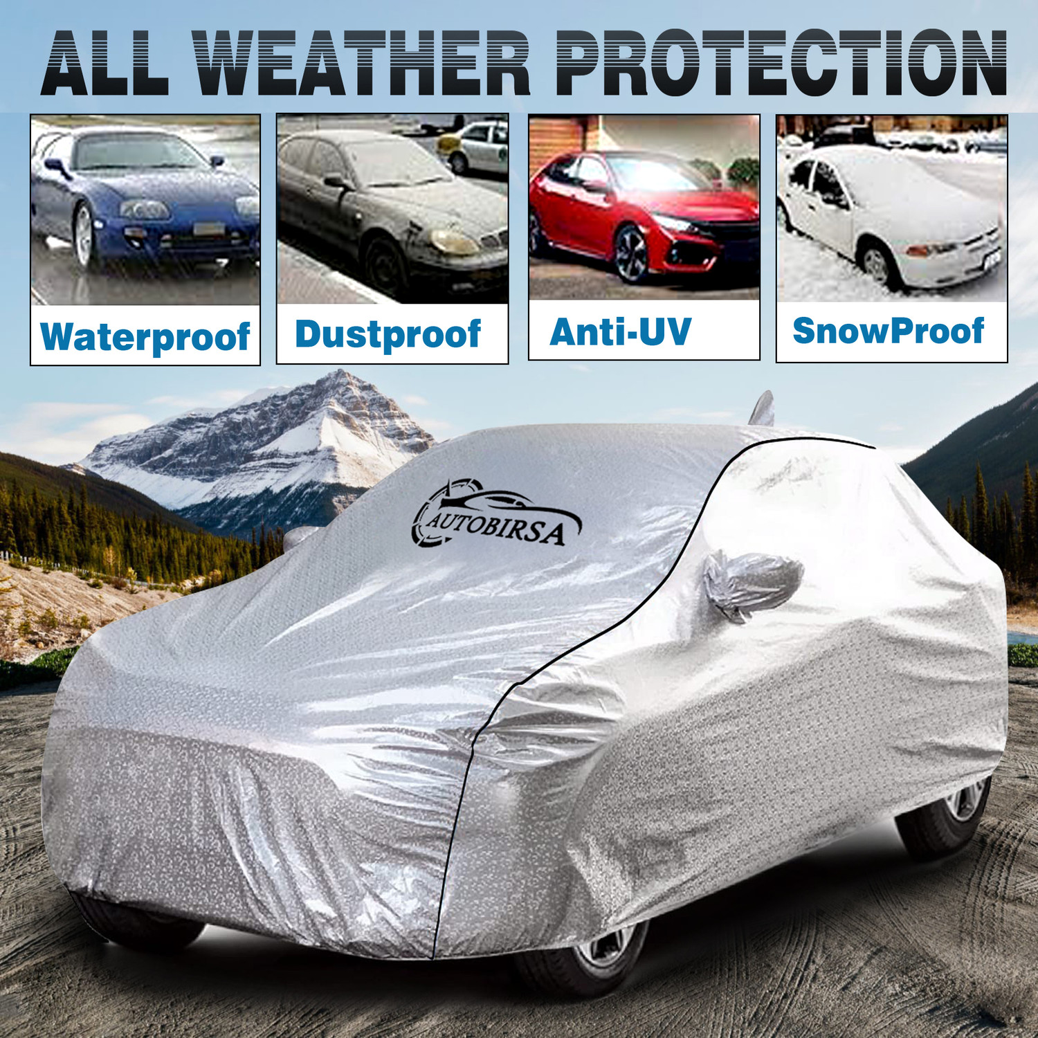 Image of AUTOBIRSA Car Cover For Tata Punch (With Mirror Pockets)