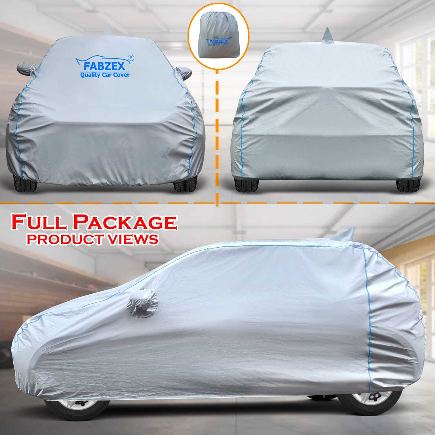 Image of FABZEX Car Cover For Maruti Suzuki Swift, Swift AMT VDI, Swift AMT VDI Diesel, Swift AMT VXI, Swift AMT VXI Petrol, Swift AMT ZDI, Swift AMT ZDI Diesel, Swift AMT ZDI Plus Diesel, Swift AMT ZXI, Swift AMT ZXI Petrol, Swift AMT ZXI Plus Petrol (With Mirror Pockets)