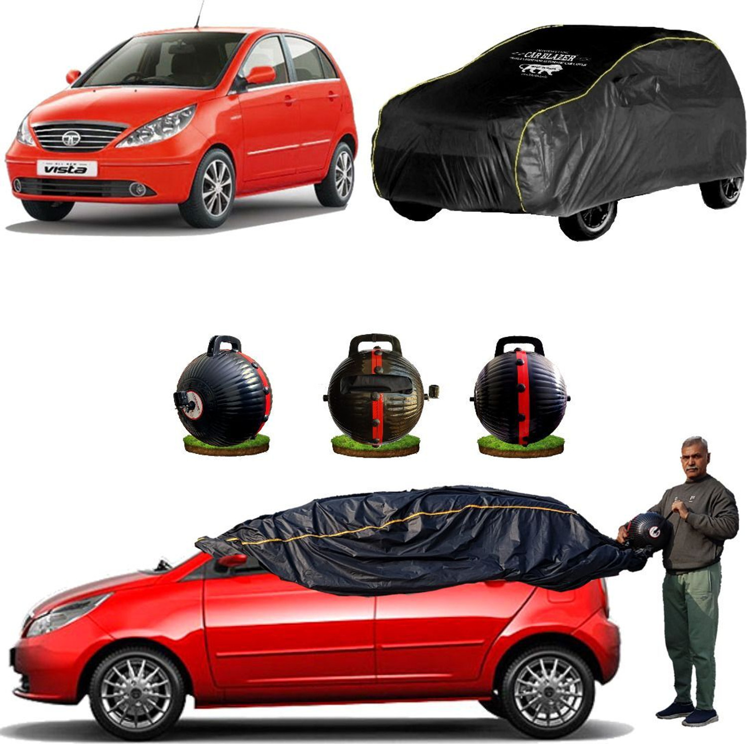 Image of CARBLAZER Car Cover For Tata Vista (Without Mirror Pockets)