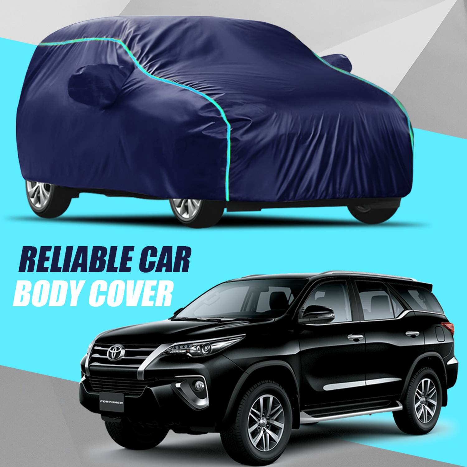 ALMICS Car Cover For Toyota Fortuner (With Mirror Pockets)