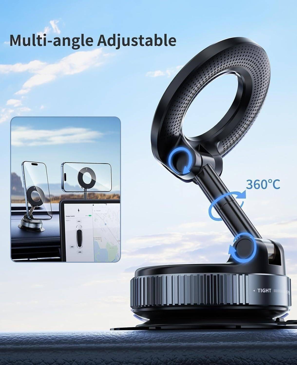 VEDTRENDY Car Mobile Holder for AC Vent, Anti-slip, CD Slot, Dashboard, Magnetic