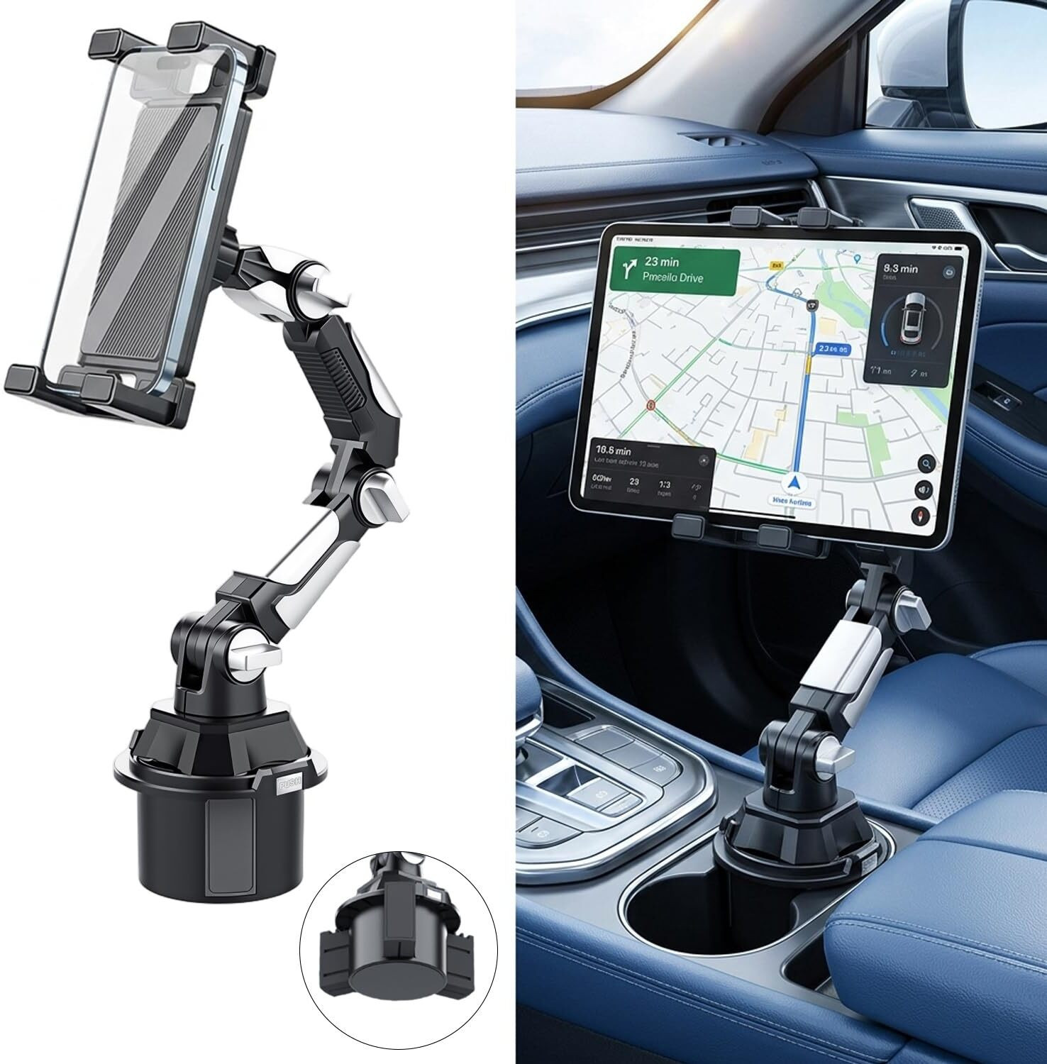 Image of Zorbes Car Cup Holder Phone Tablet Mount Mobile Holder
