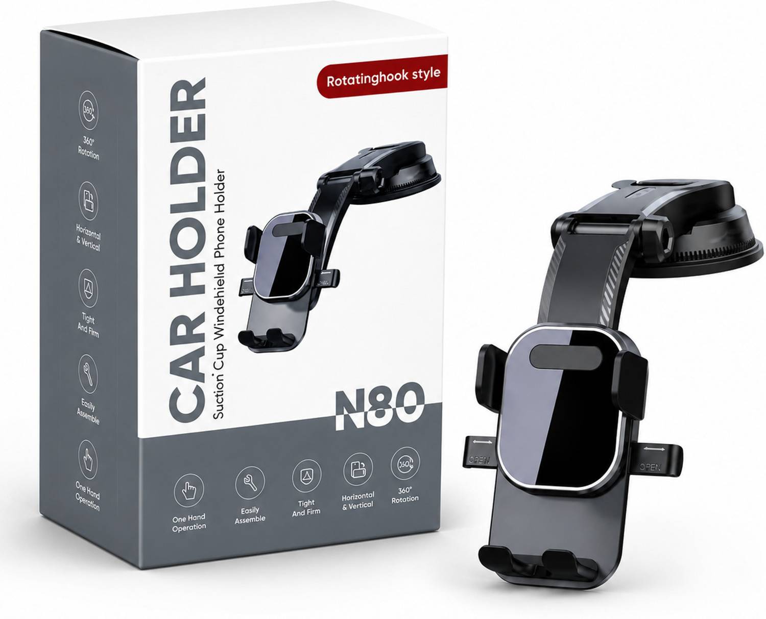 FITRIC Car Mobile Holder for Dashboard, Windshield