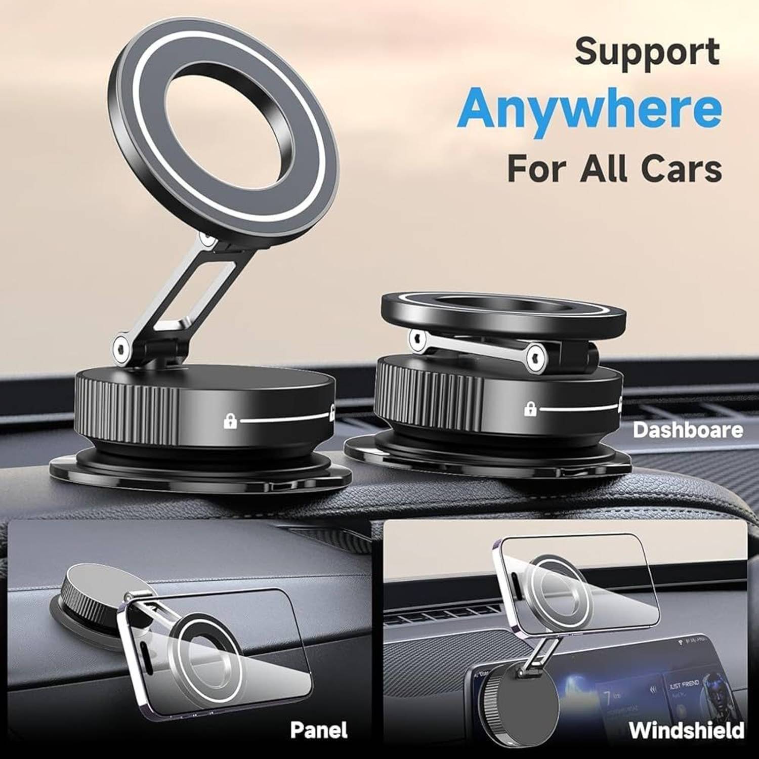 vividtraders Car Mobile Holder for Dashboard Black - Image 2