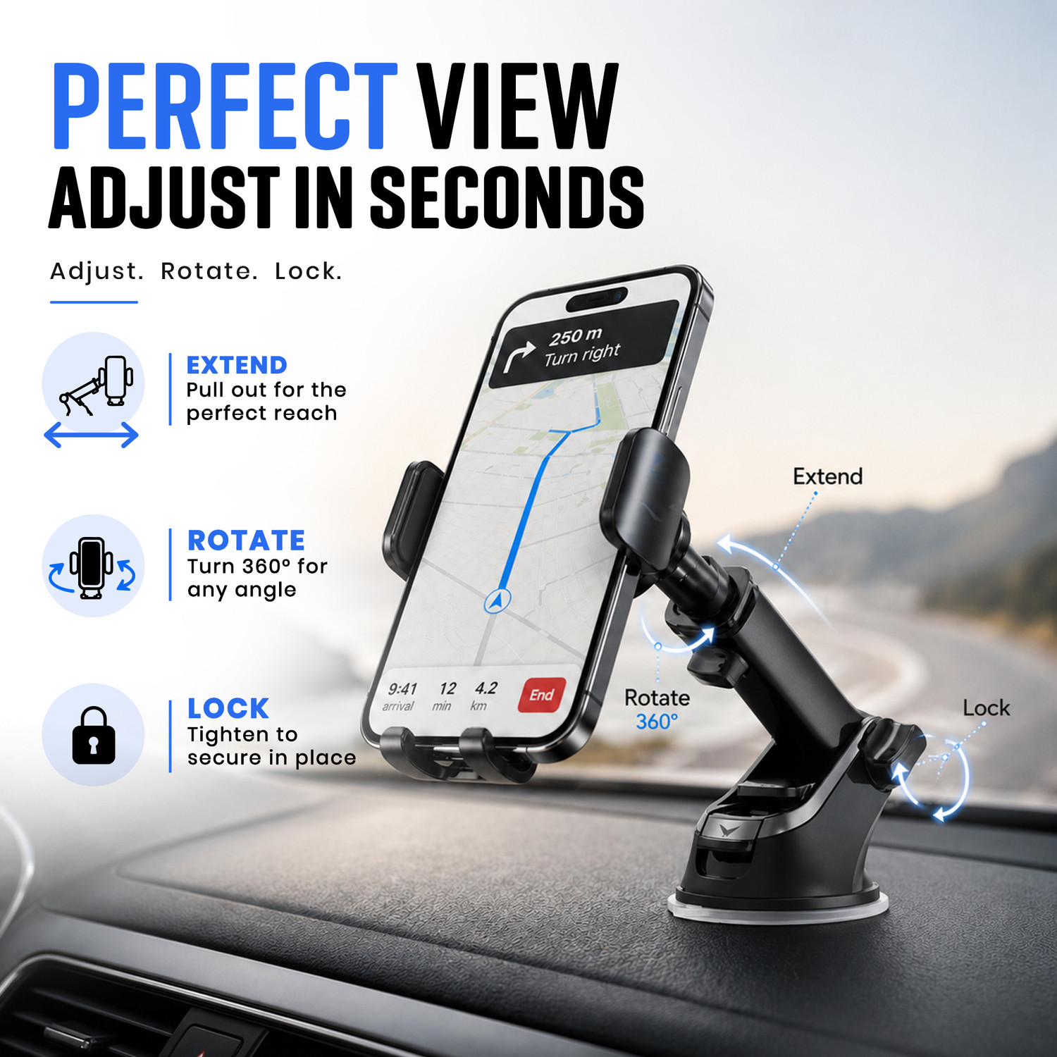 Image of GOODLIFE Car Mobile Holder for Dashboard, Windshield
