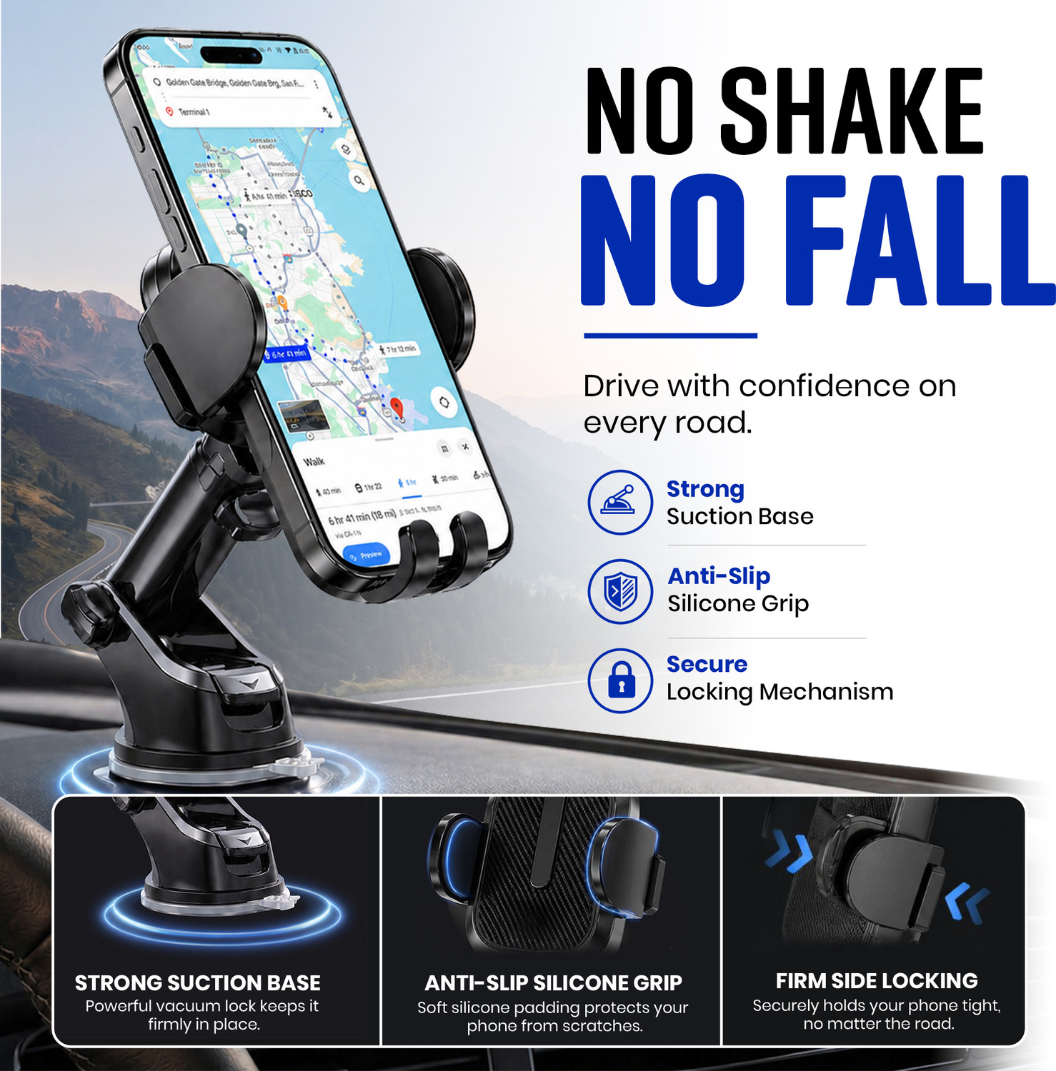 Image of GOODLIFE Car Mobile Holder for Dashboard, Windshield